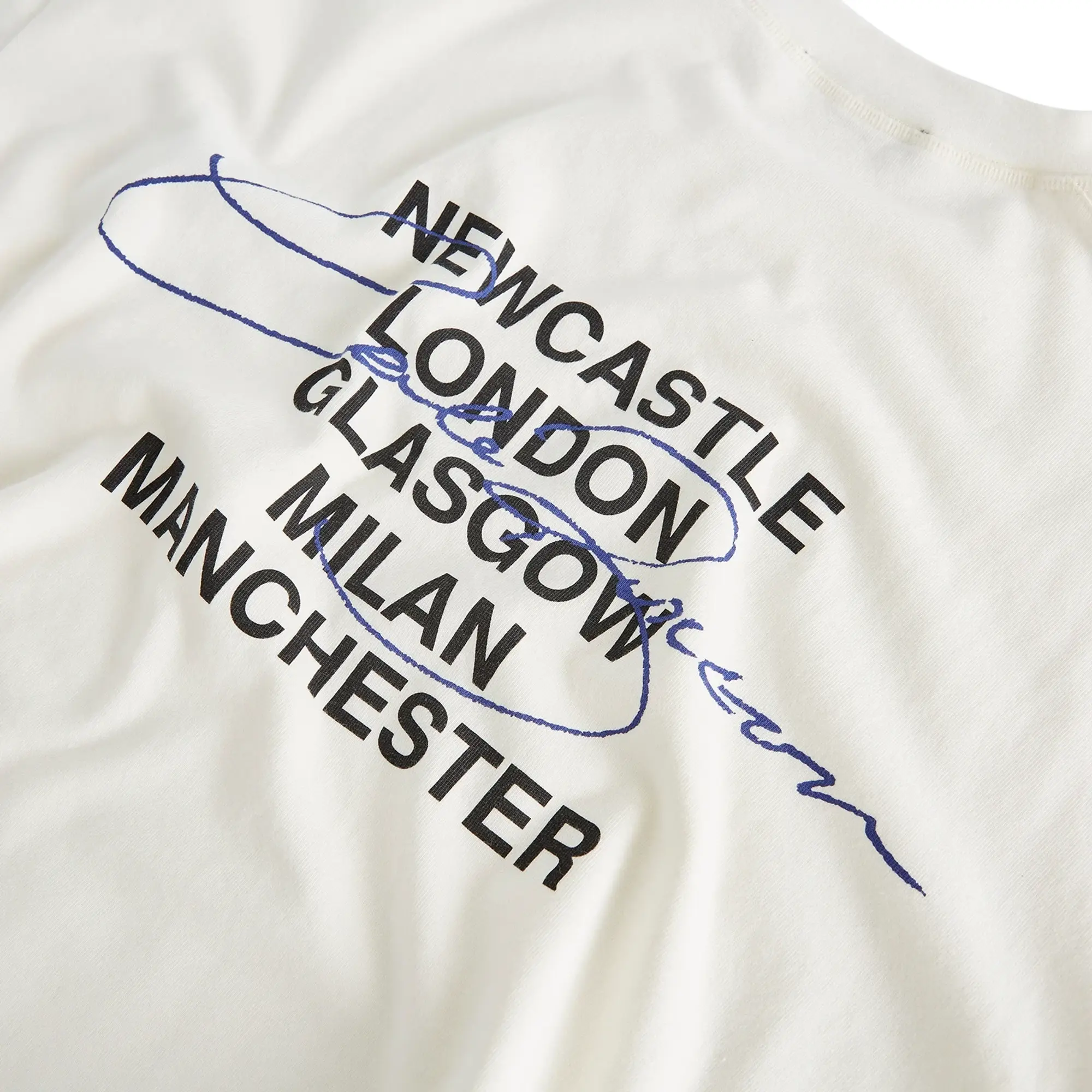 END. x Cole Buxton Signature City T-Shirt Vintage White - Blue Text
