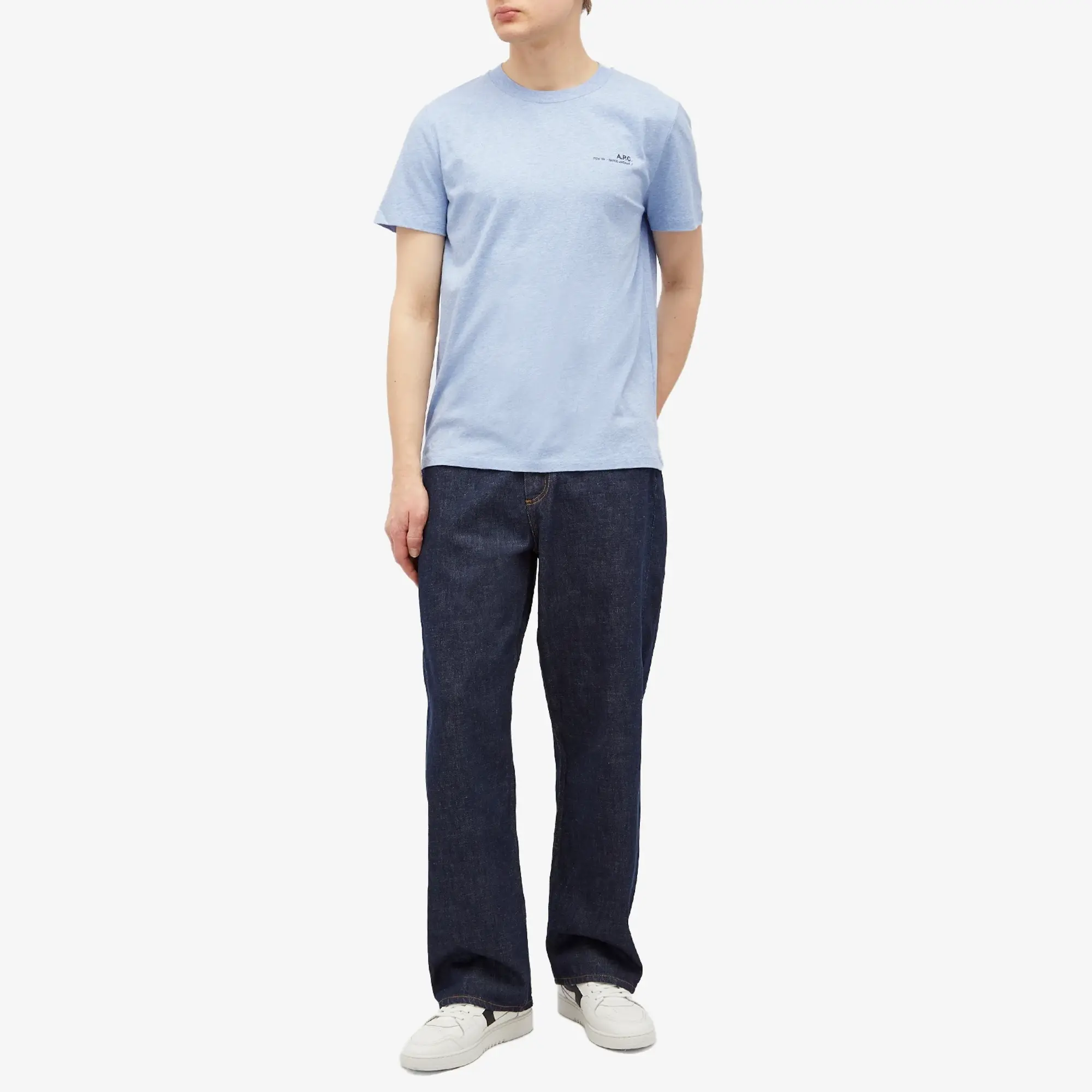 Asics A.P.C. Men's Item Logo T-Shirt Sky Blue Marl
