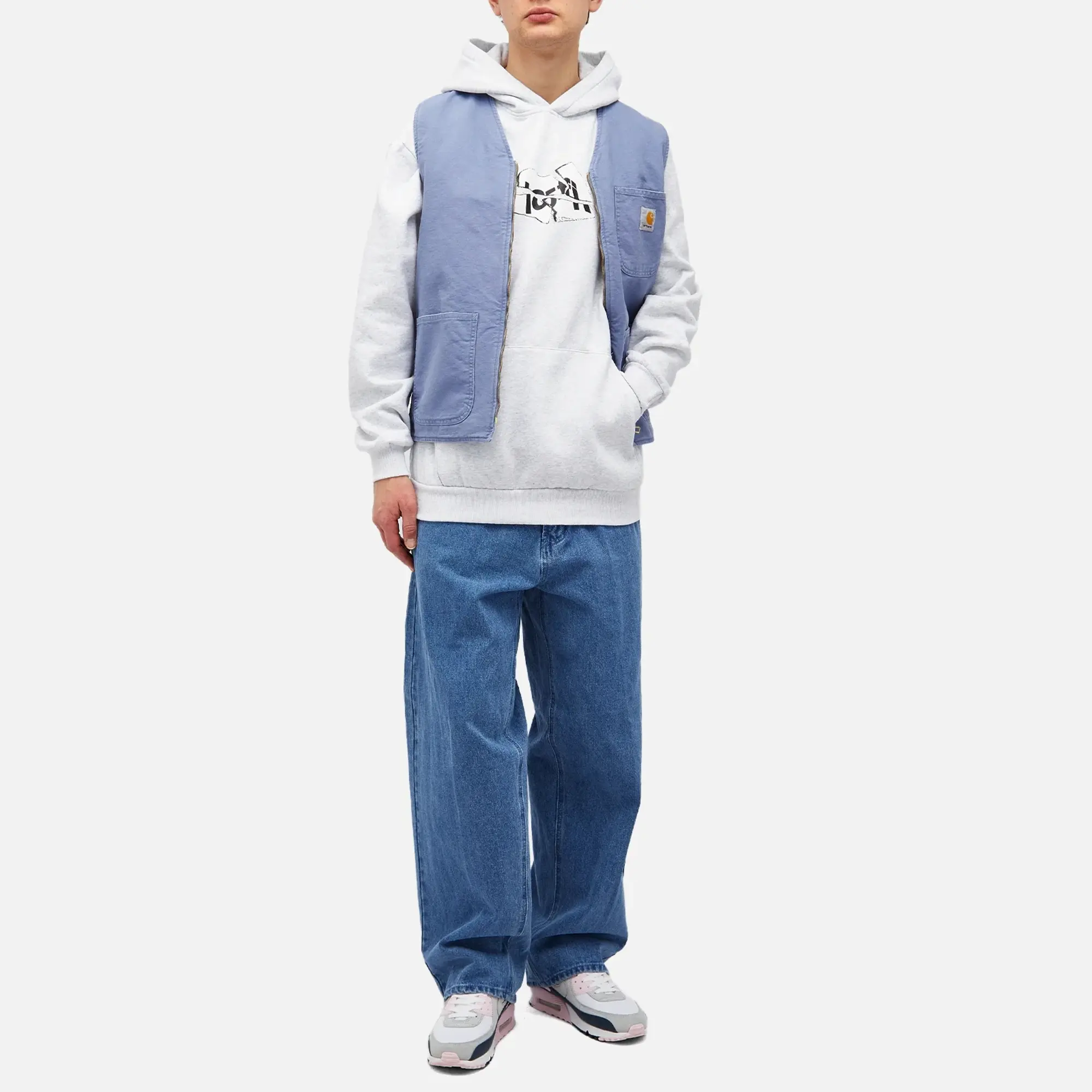 Lo-Fi Men's Broken Logo Hoodie Ash
