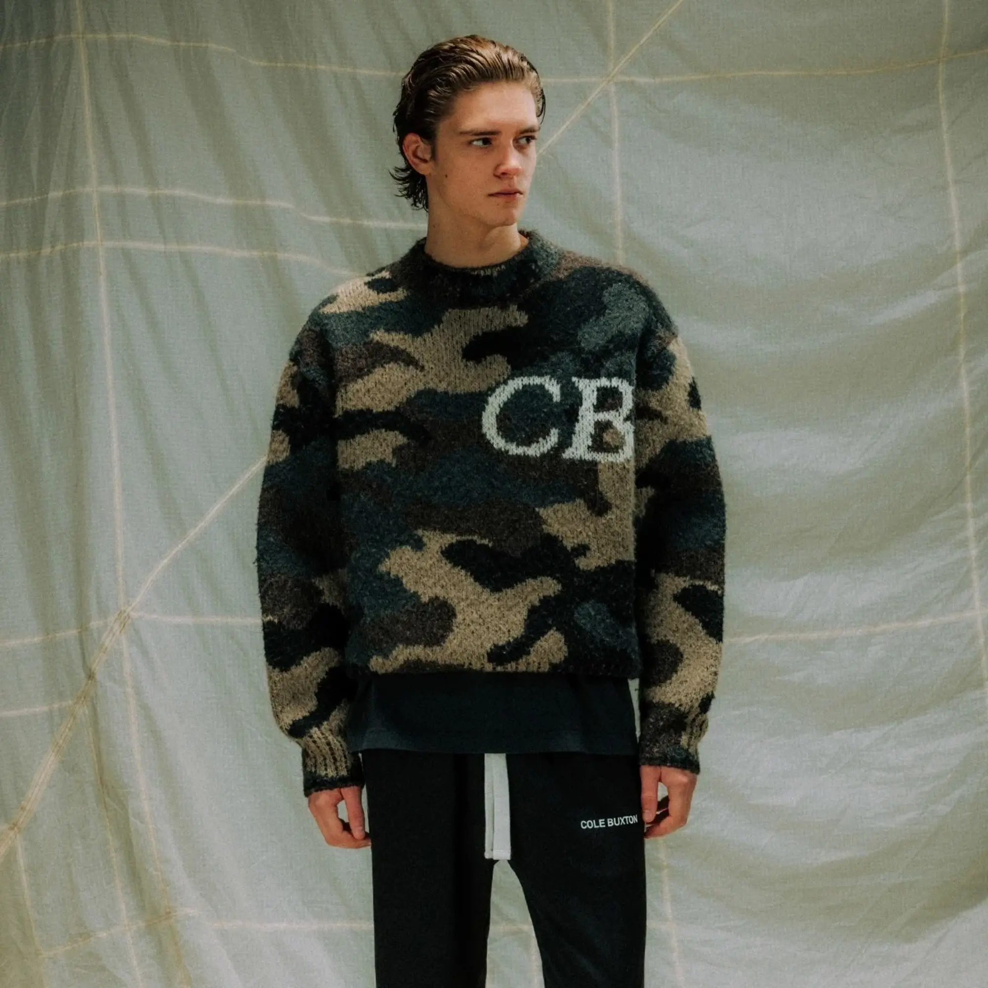END. x Cole Buxton Cb Logo Knit Sweatshirt Camo