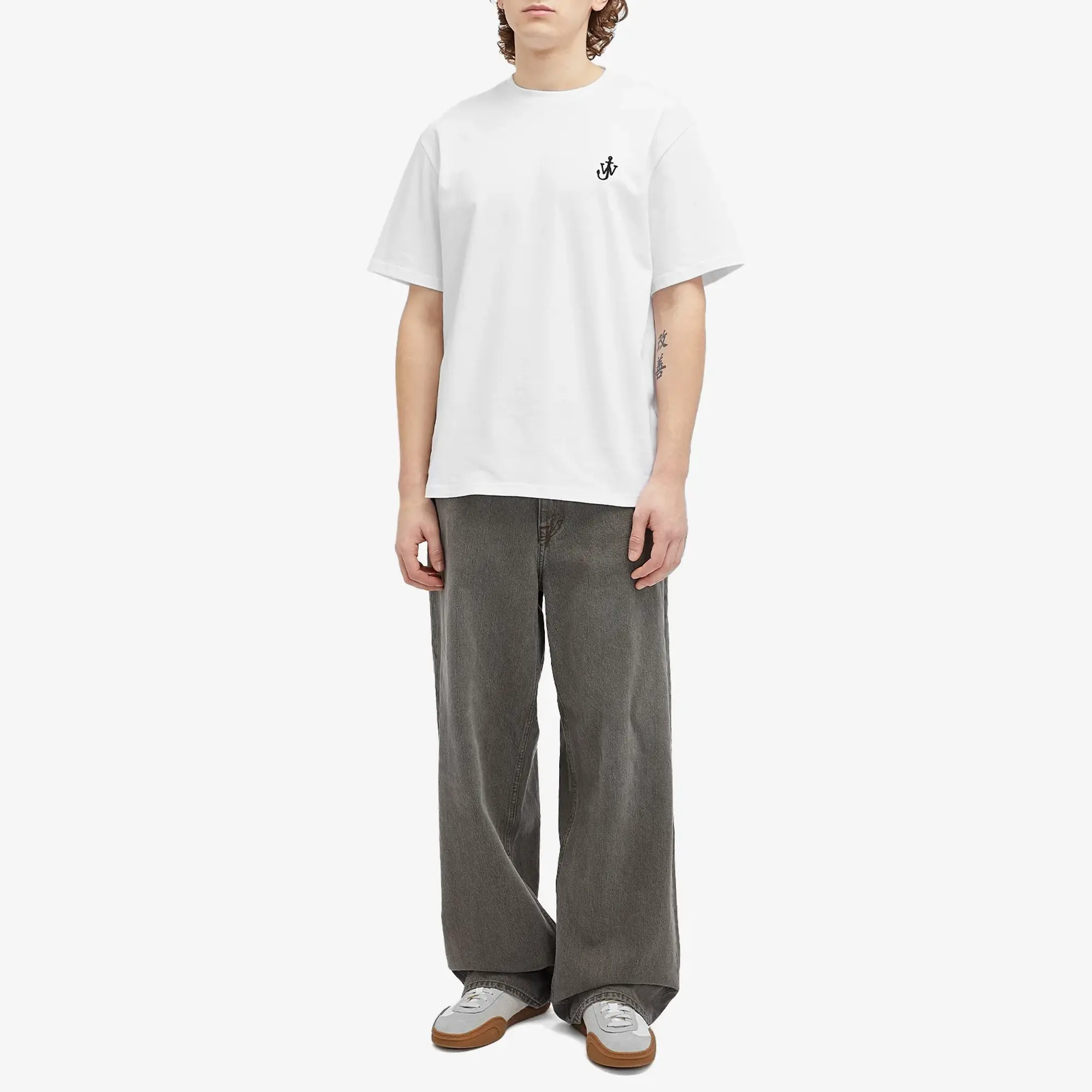 JW Anderson Men's Jersey Anchor Embroidery T-Shirt White