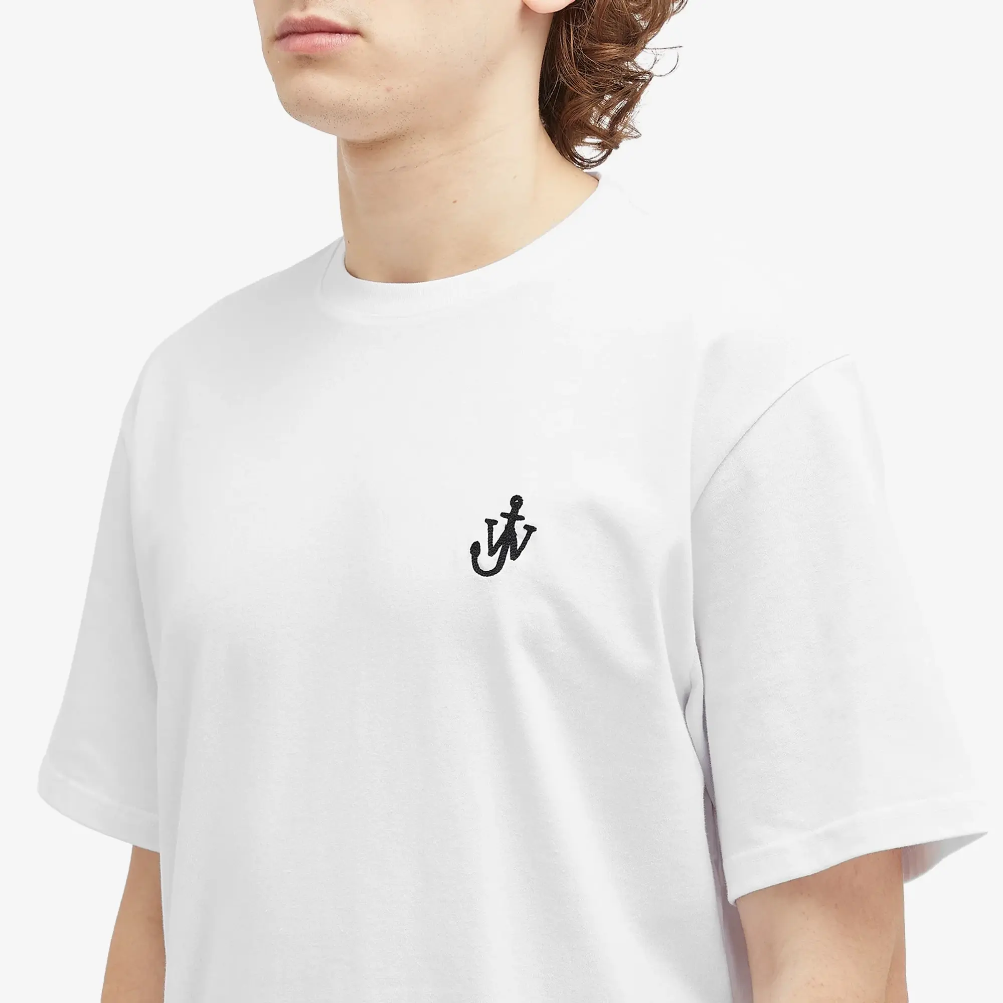 JW Anderson Men's Jersey Anchor Embroidery T-Shirt White