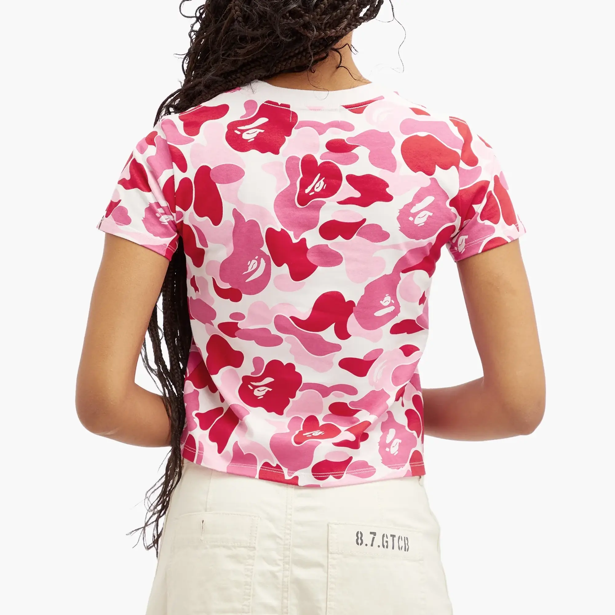 A Bathing Ape Women's ABC Camo Baby Tee Pink