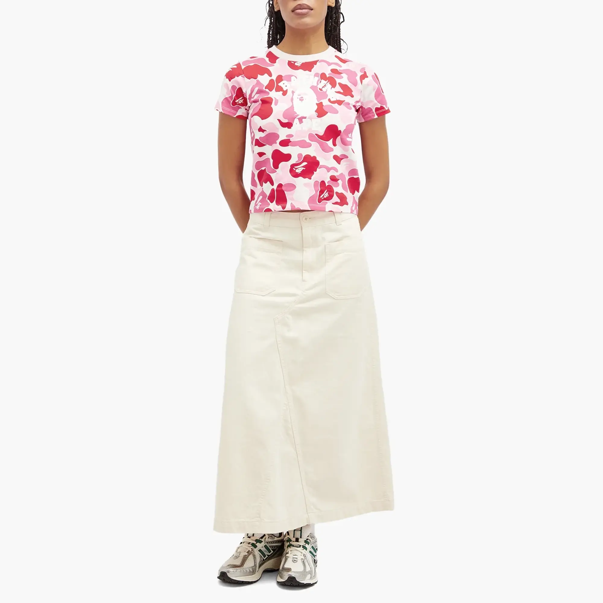 A Bathing Ape Women's ABC Camo Baby Tee Pink
