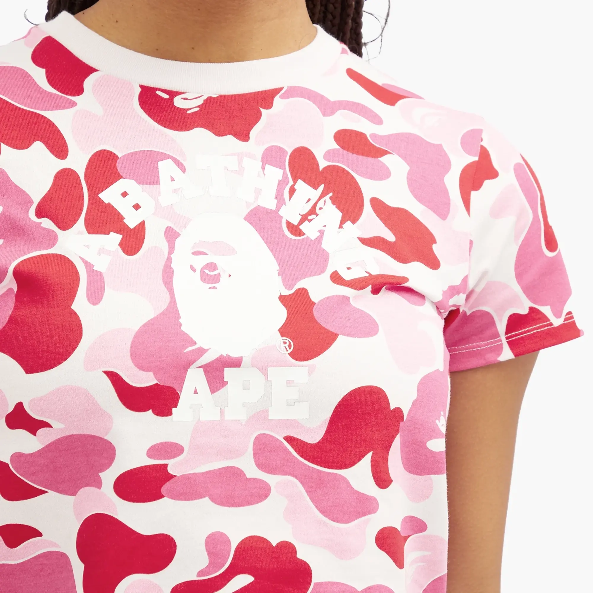 A Bathing Ape Women's ABC Camo Baby Tee Pink