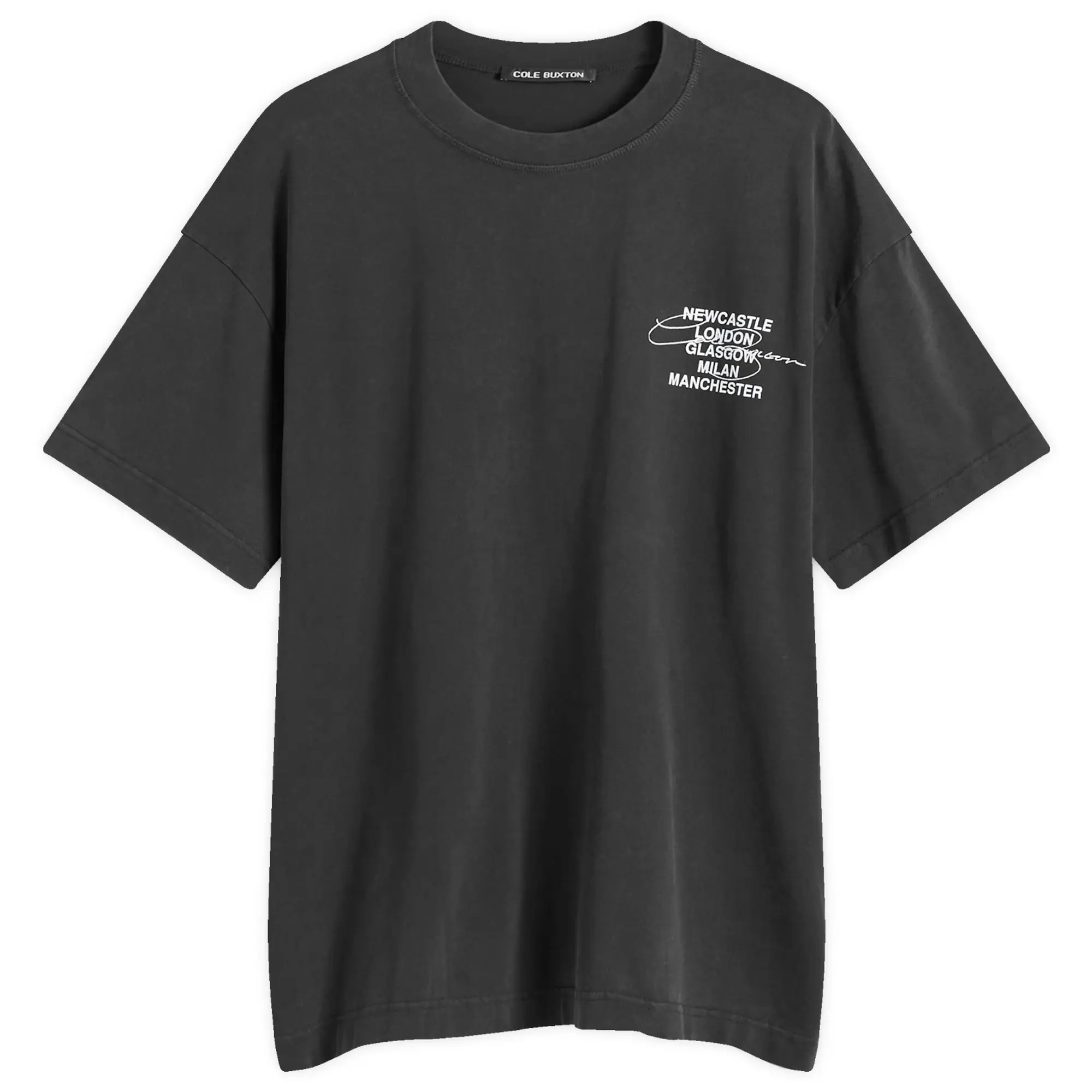END. x Cole Buxton Signature City T-Shirt Vitnage Black - Blue Text