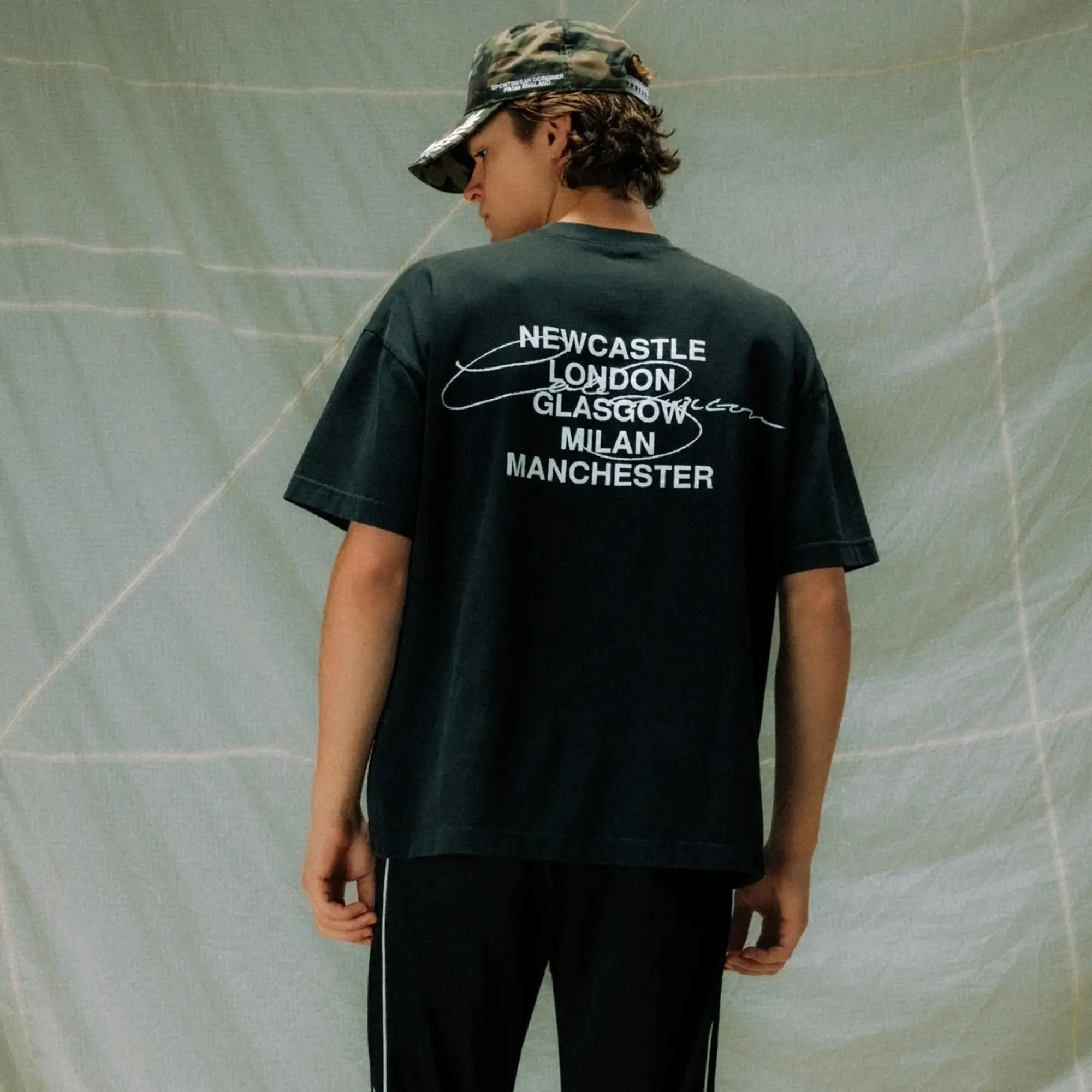 END. x Cole Buxton Signature City T-Shirt Vitnage Black - Blue Text