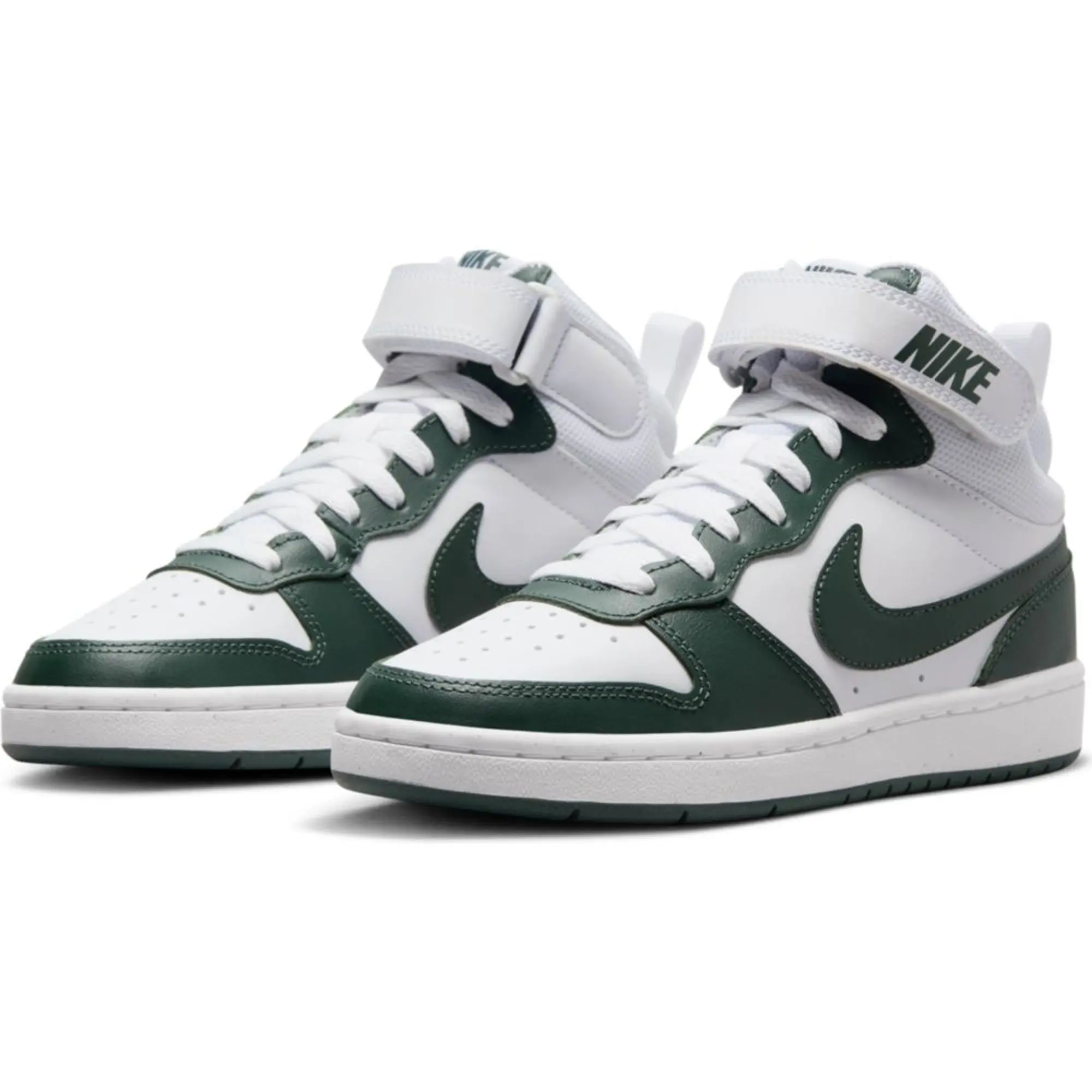 Nike Court Borough Mid 2 Youth in White & Green