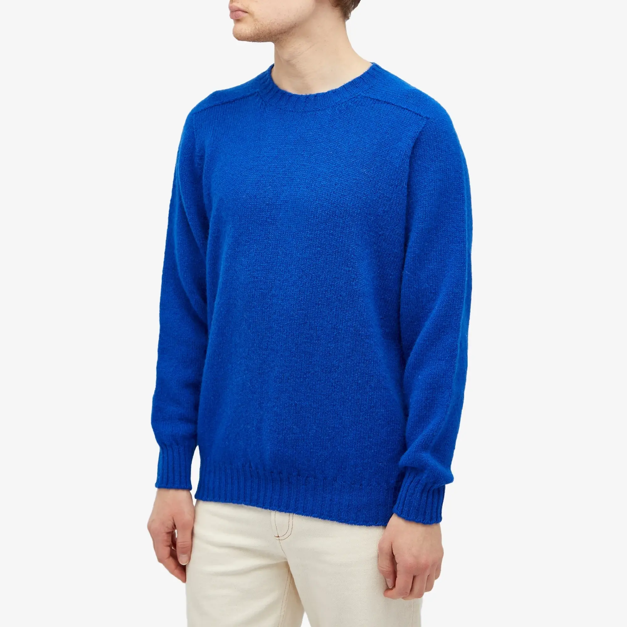 Jamieson's of Shetland Men's Crew Knit Royal