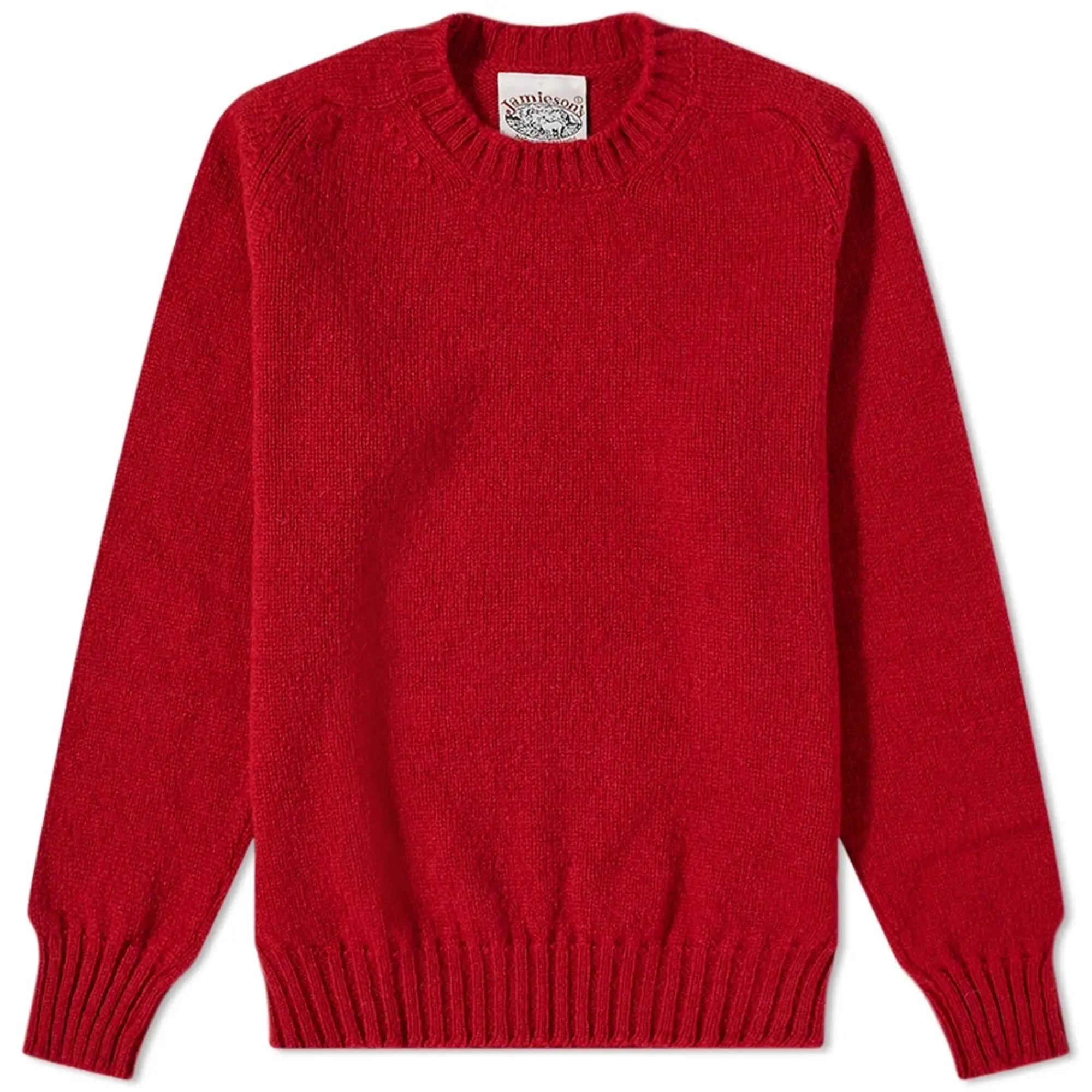 Jamieson's of Shetland Men's Crew Knit Crimson