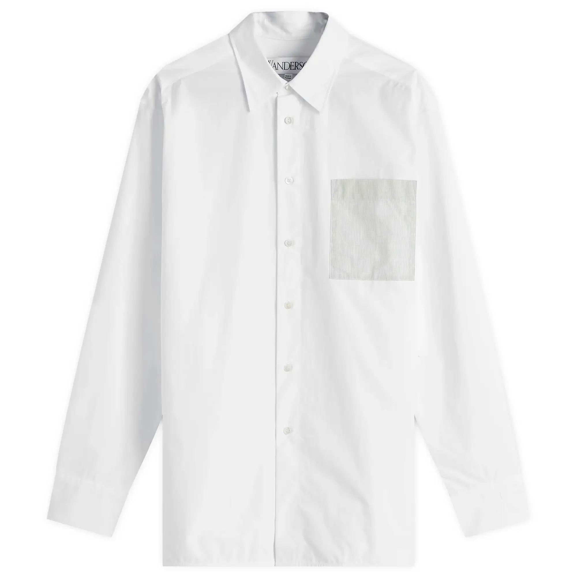 JW Anderson Men's Contrast Patch Pocket Shirt White