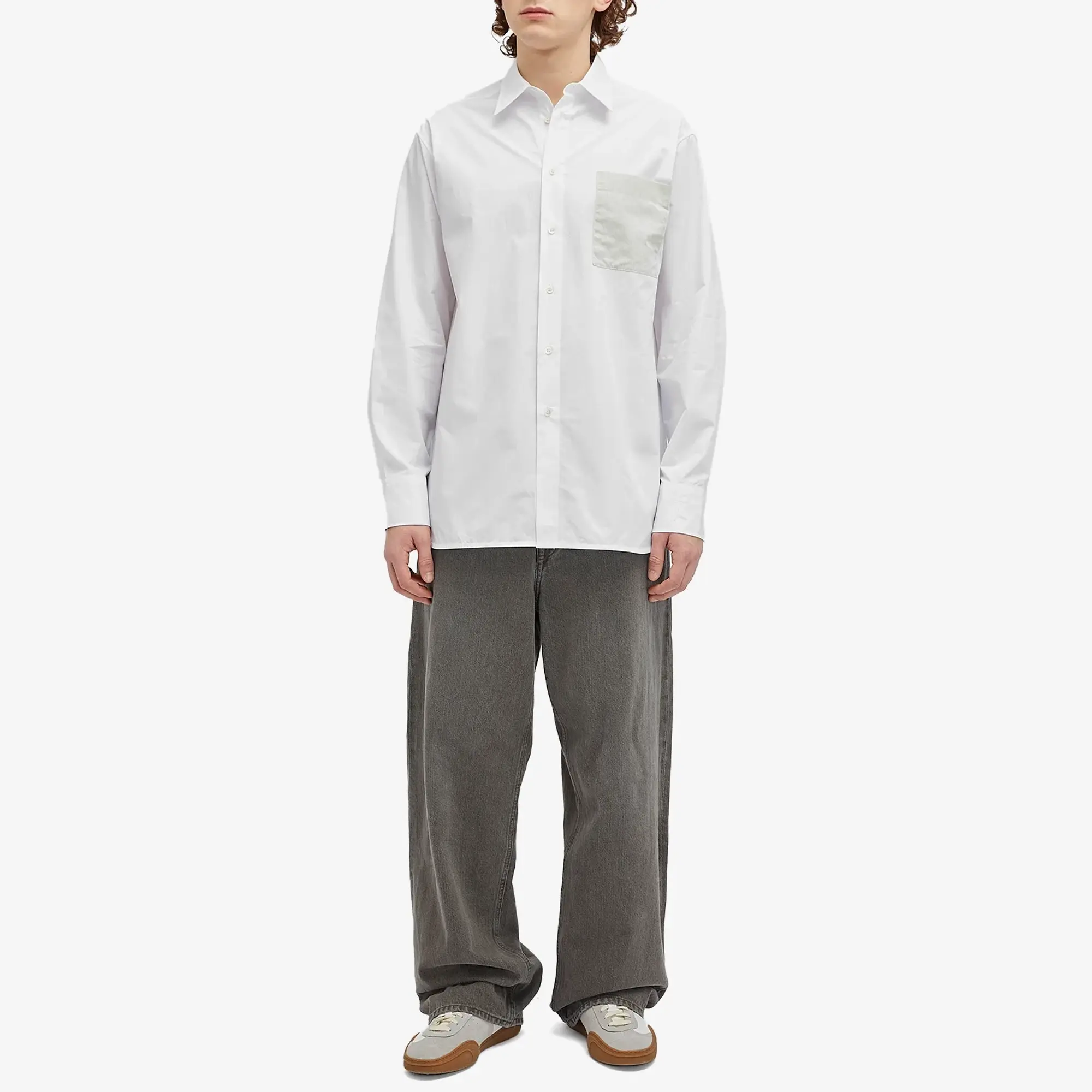 JW Anderson Men's Contrast Patch Pocket Shirt White