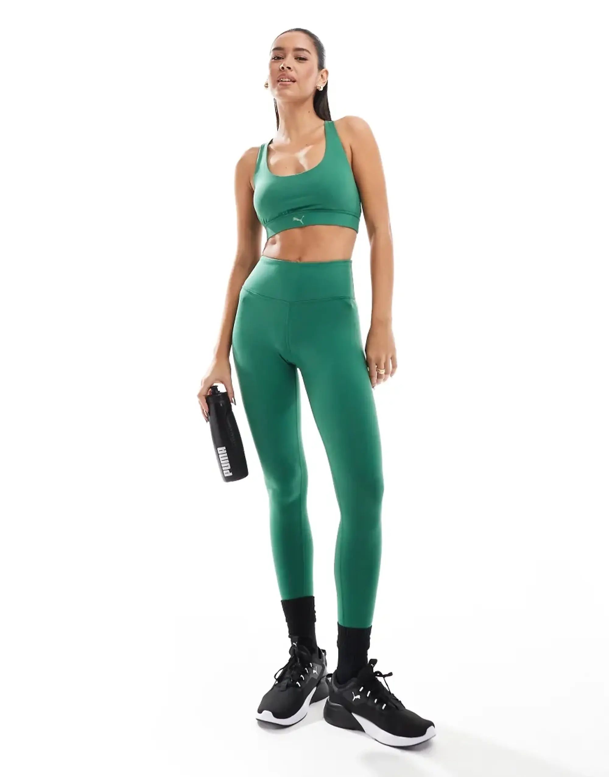 Puma Training Evolve Leggings In Olive Green