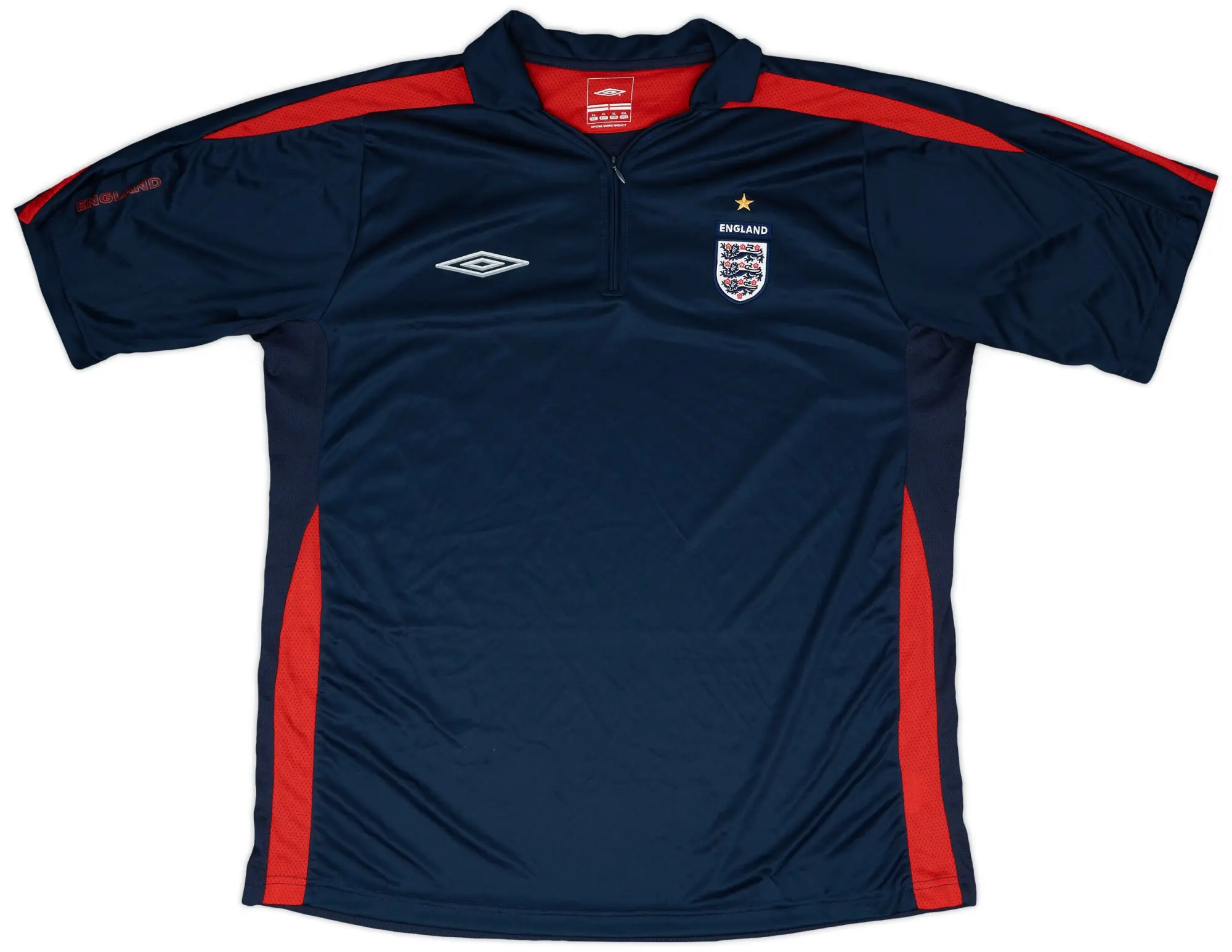 2003-05 England Umbro 1/4 Zip Polo Shirt - 8/10 - (XL)