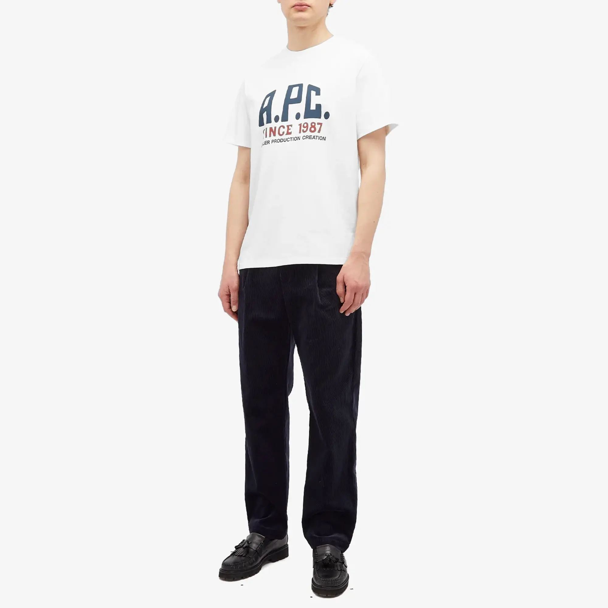 A.P.C. Men's Label Print T-Shirt White