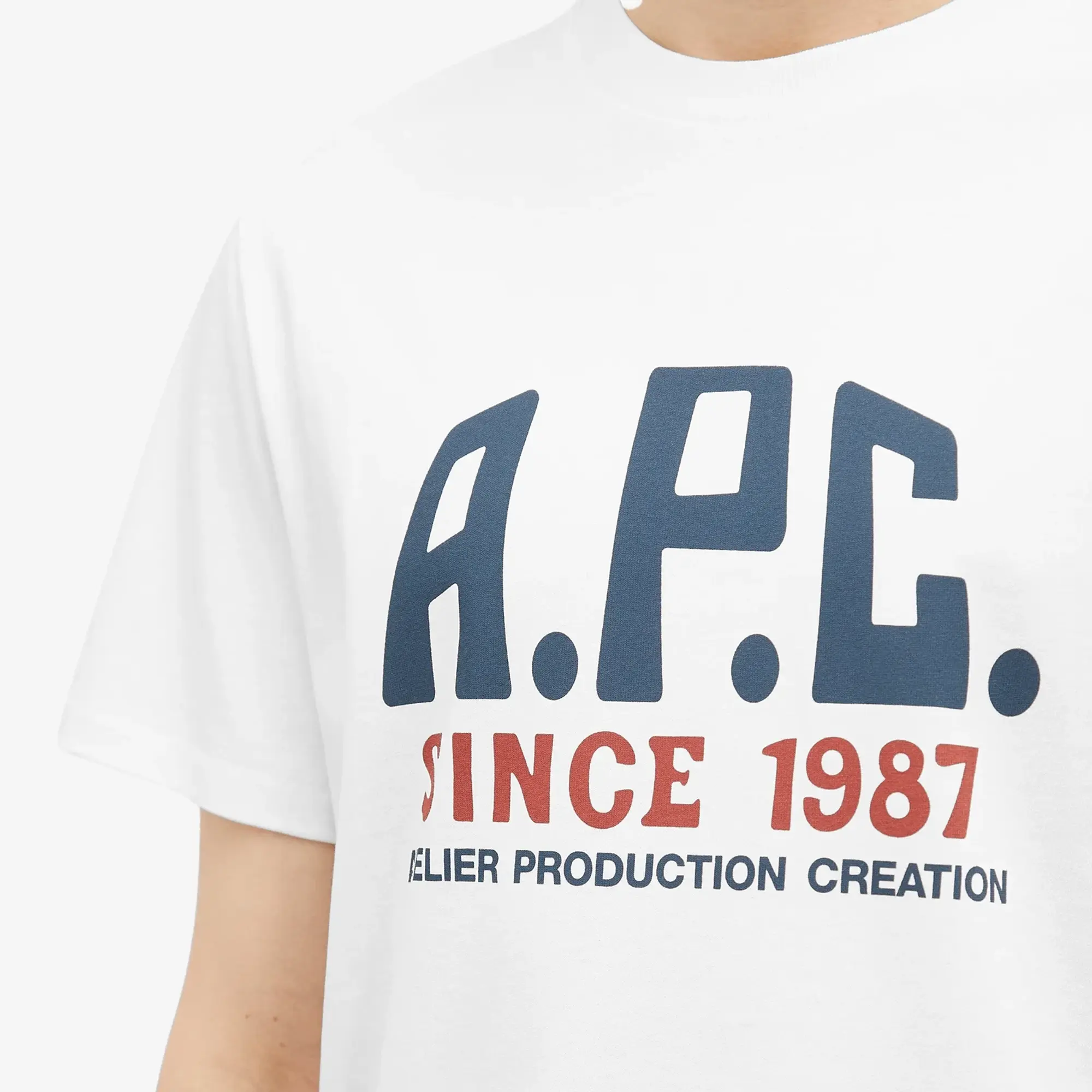 A.P.C. Men's Label Print T-Shirt White