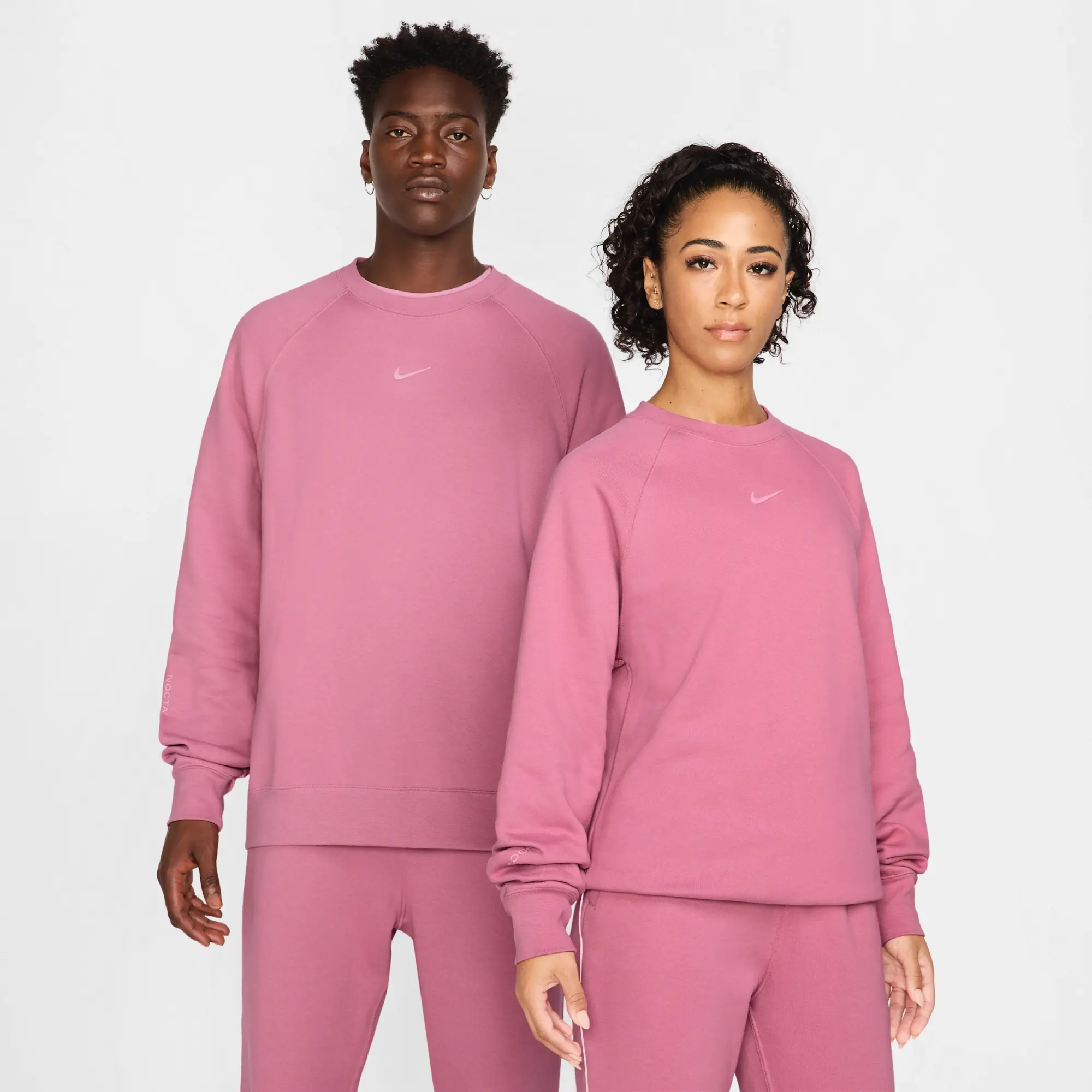 Nike NOCTA Men's Fleece CS Crew - Pink - Cotton/Polyester