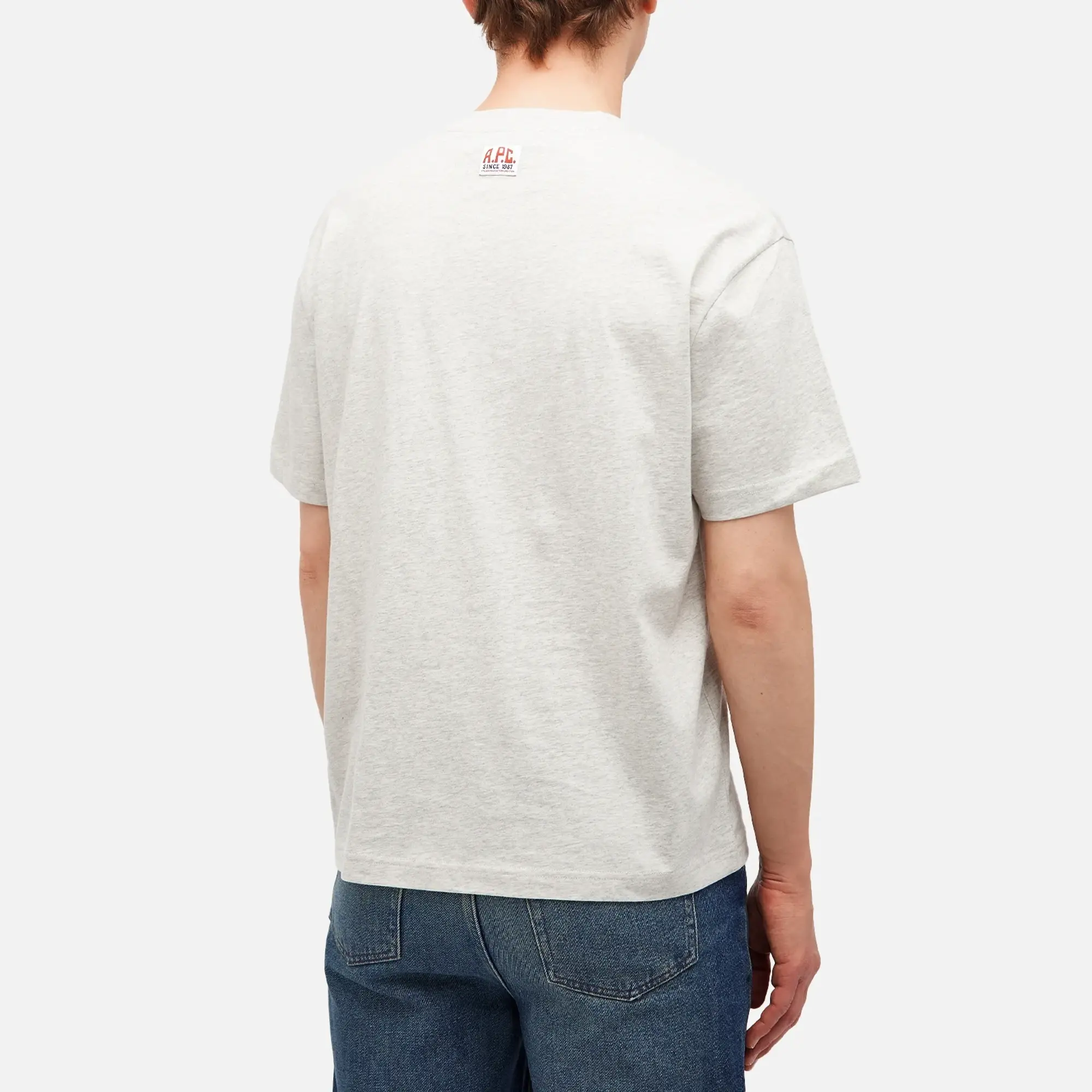 A.P.C. Men's Label H T-Shirt Heathered Ecru