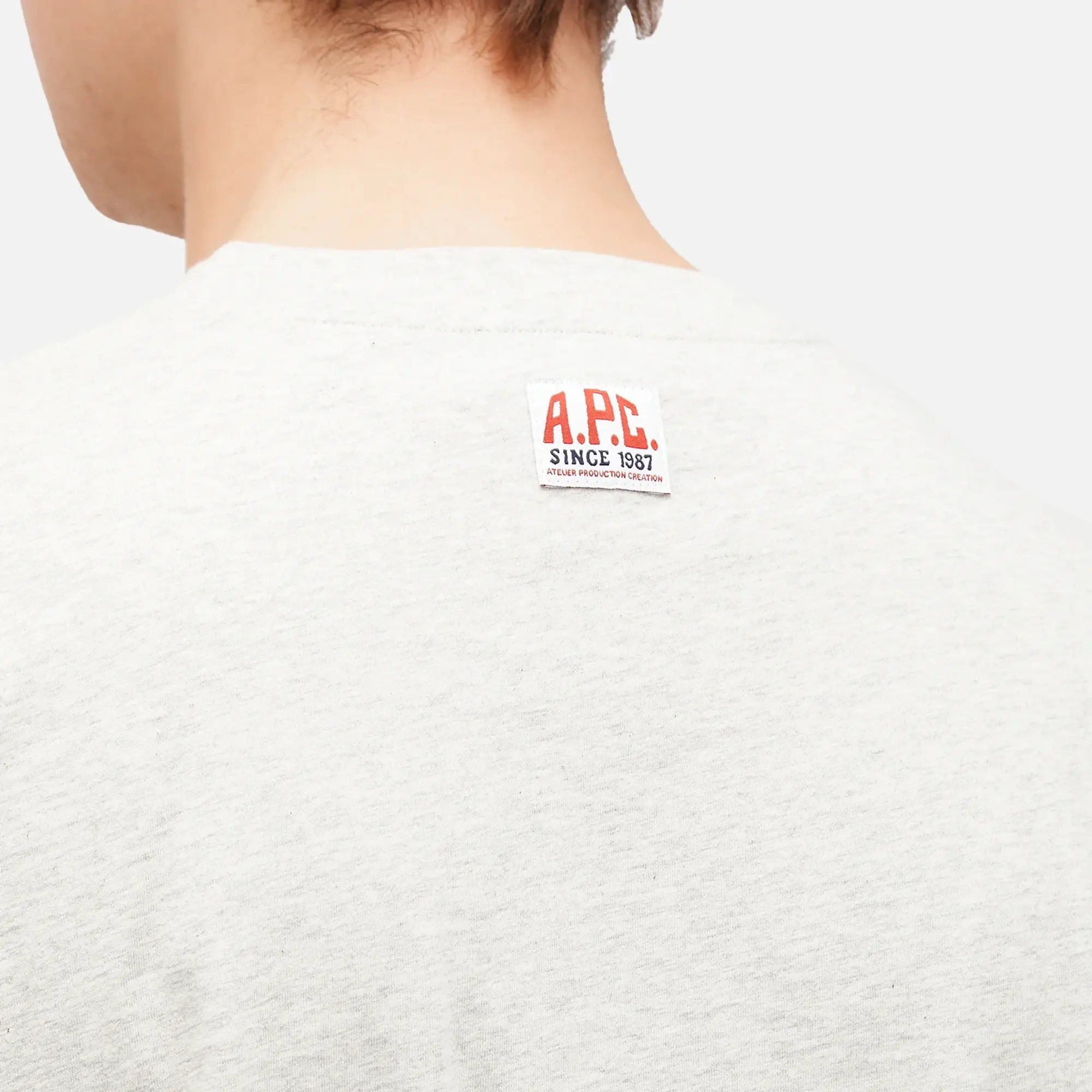 A.P.C. Men's Label H T-Shirt Heathered Ecru