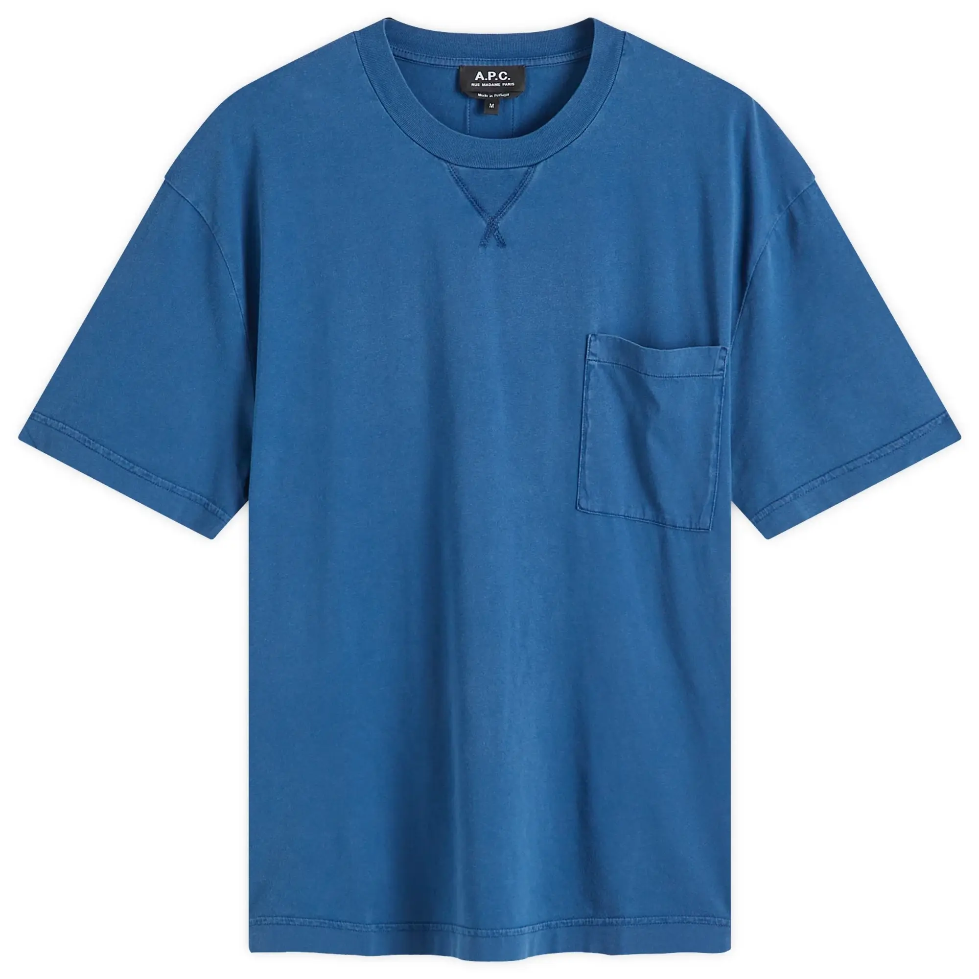 A.P.C. Men's Label H Garment Dyed T-Shirt Marine