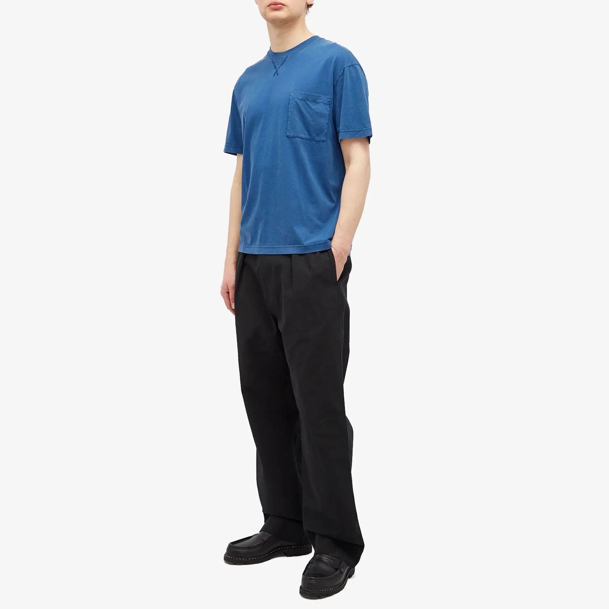 A.P.C. Men's Label H Garment Dyed T-Shirt Marine