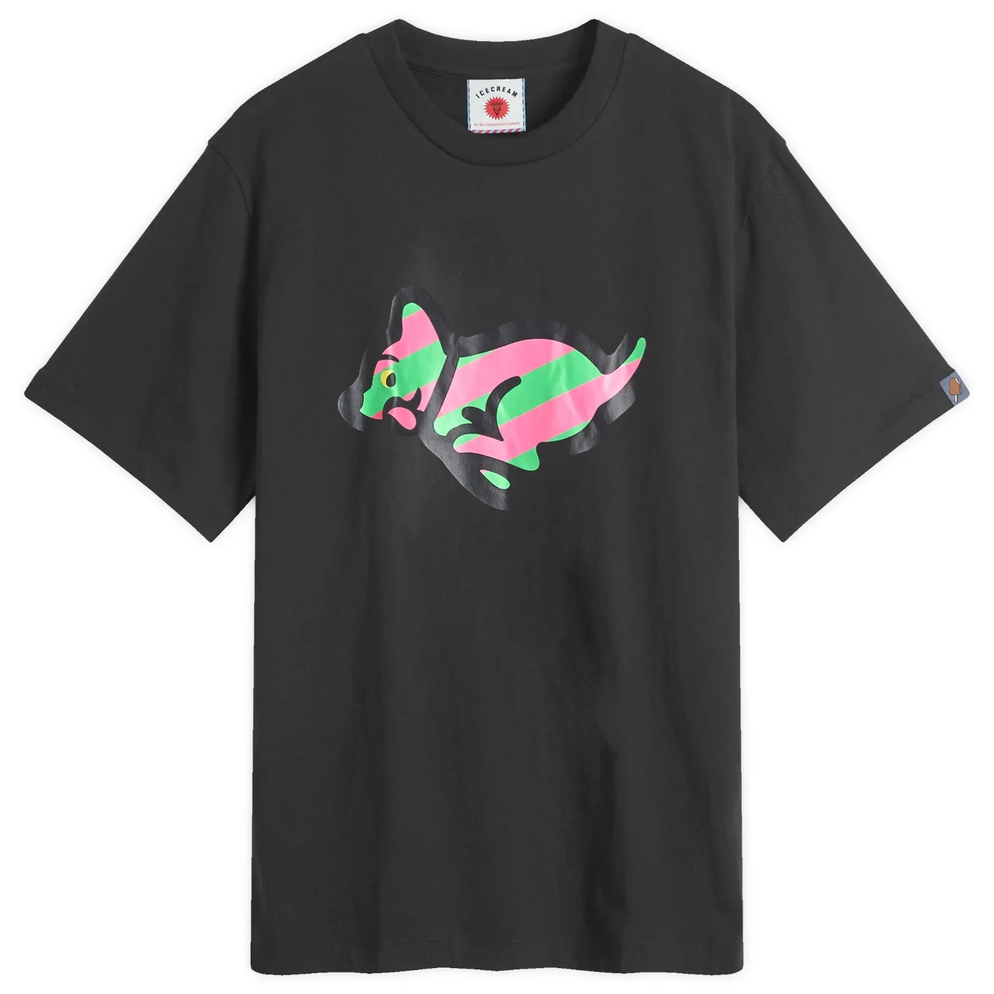 ICECREAM Men's Running Puppy T-Shirt Black