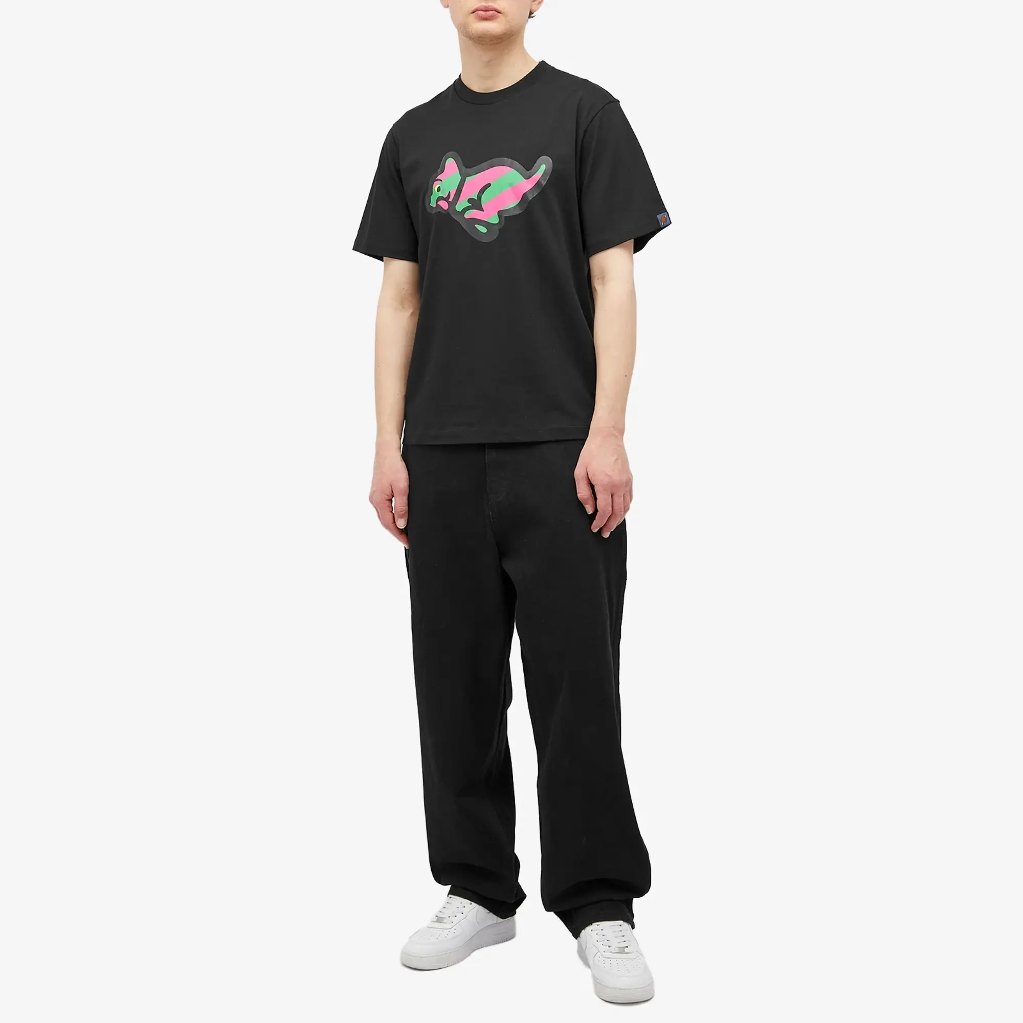 ICECREAM Men's Running Puppy T-Shirt Black
