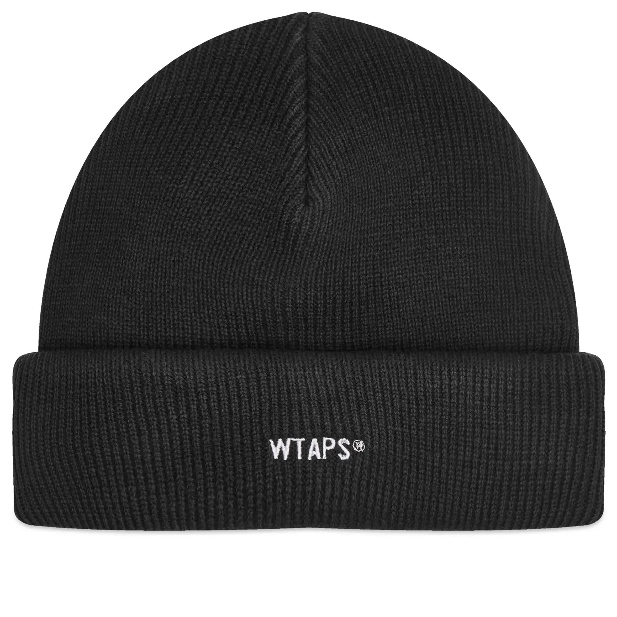 WTAPS Men's 24 Embroidered Logo Beanie Black