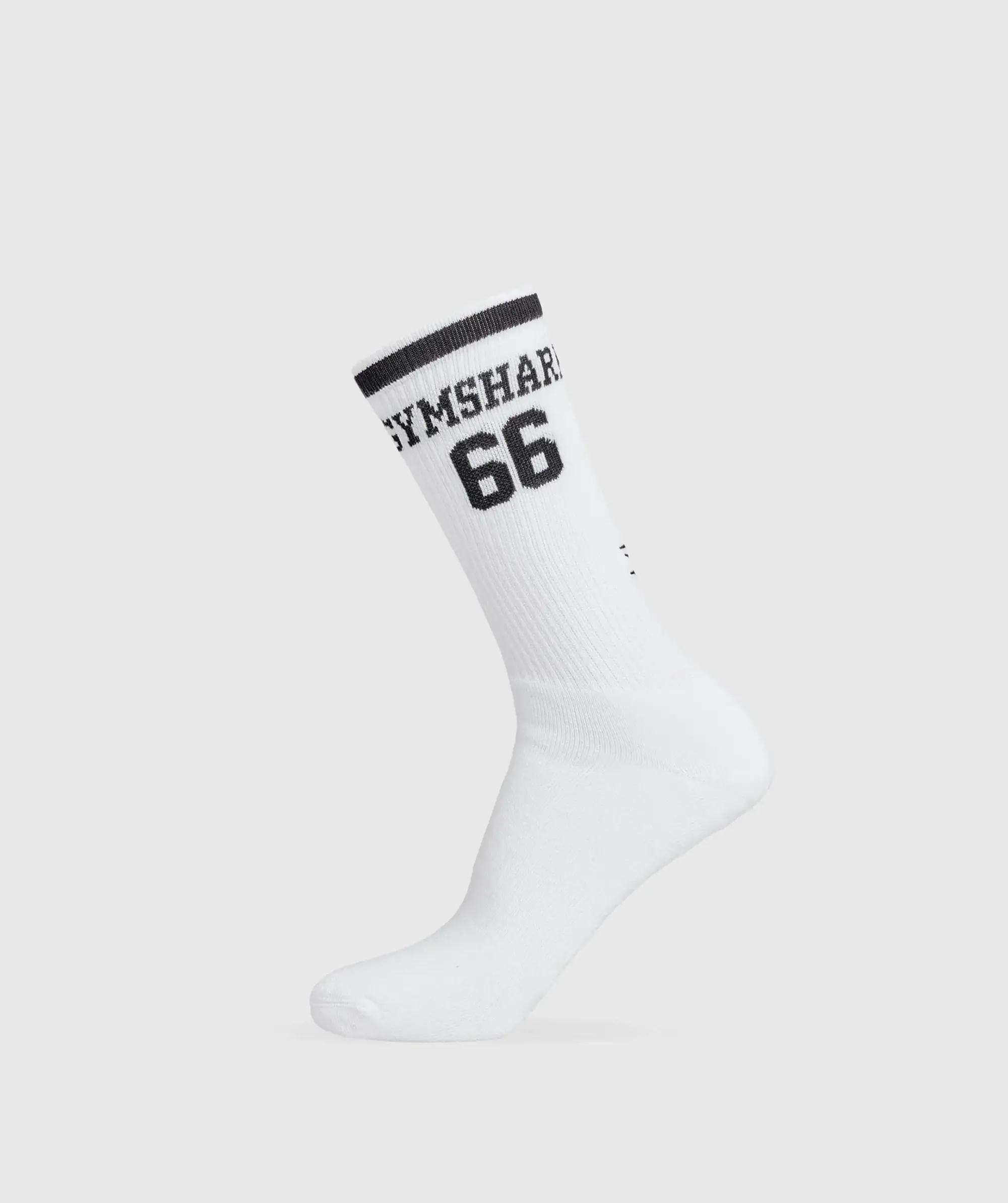 Gymshark Collegiate Graphic Crew Sock - White