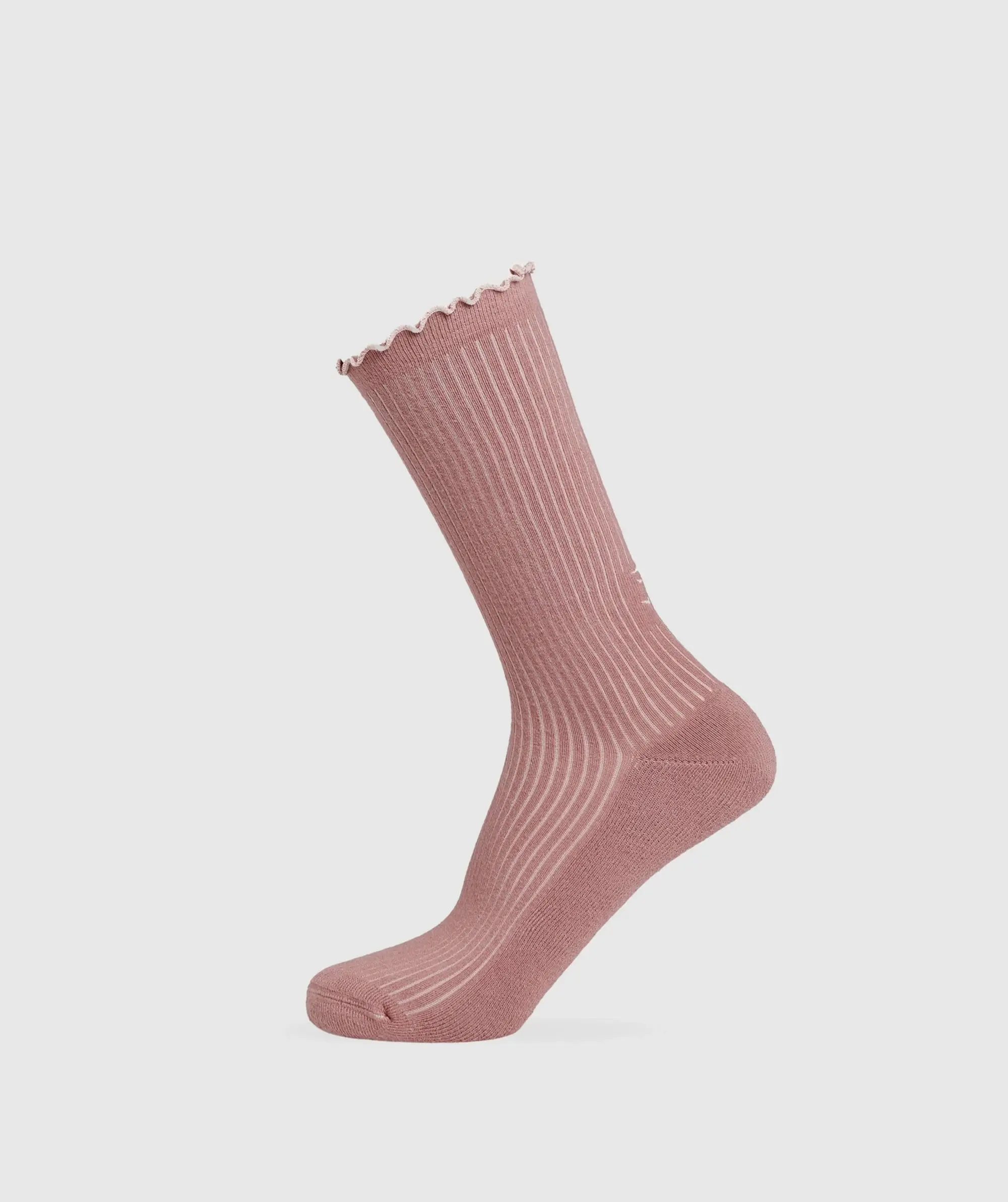 Gymshark Frill Crew Single Sock - Brick Brown/Muted Pink