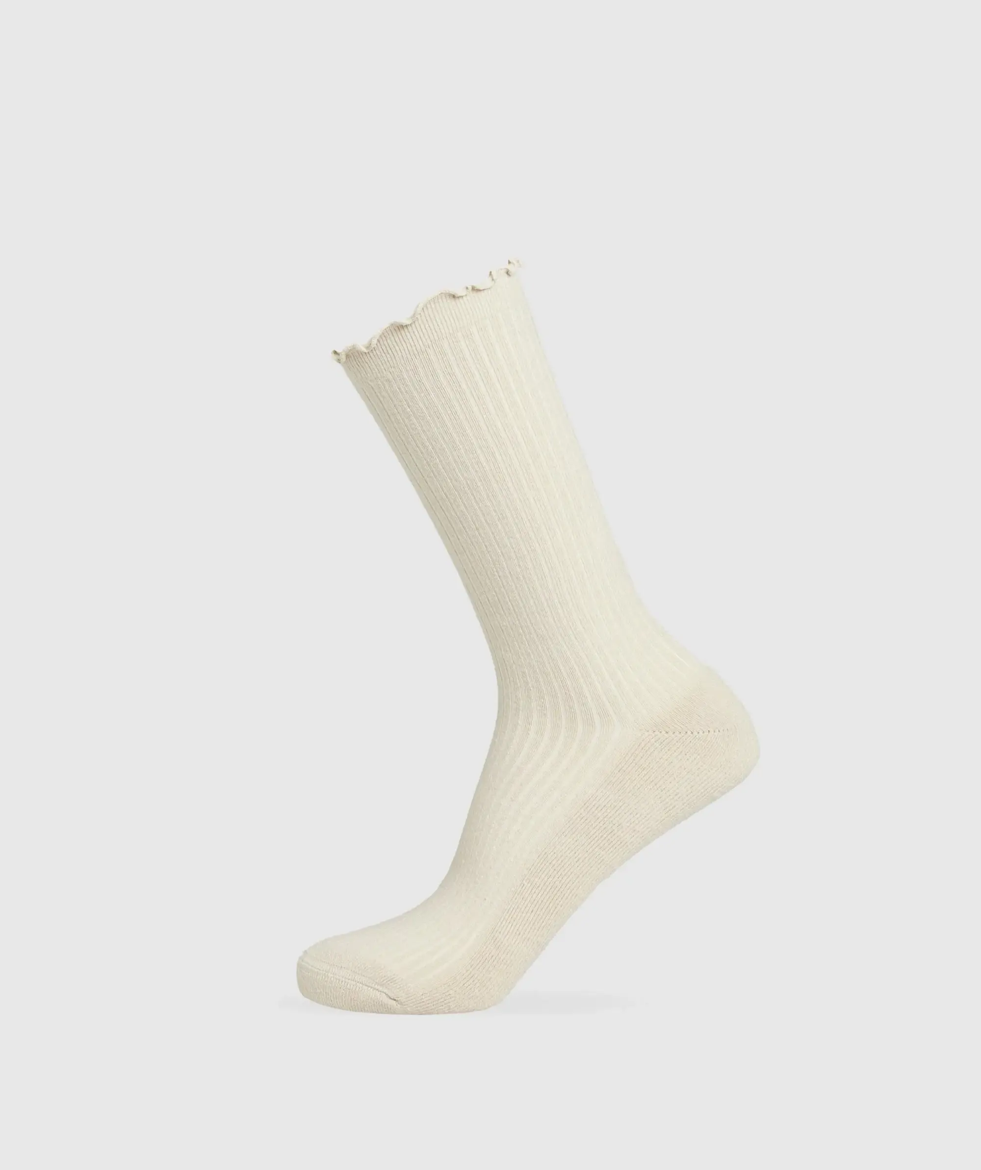 Gymshark Frill Crew Single Sock - Cream Beige/Soft White