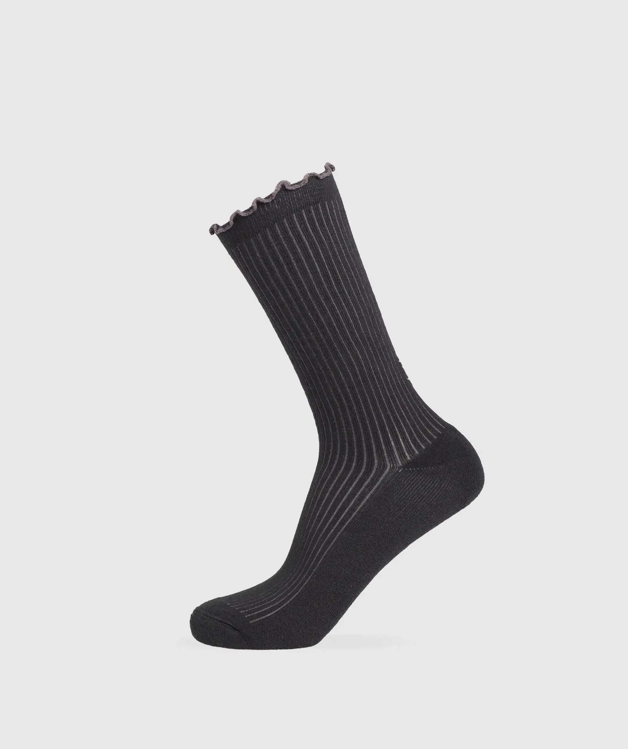 Gymshark Frill Crew Single Sock - Black/Brushed Purple