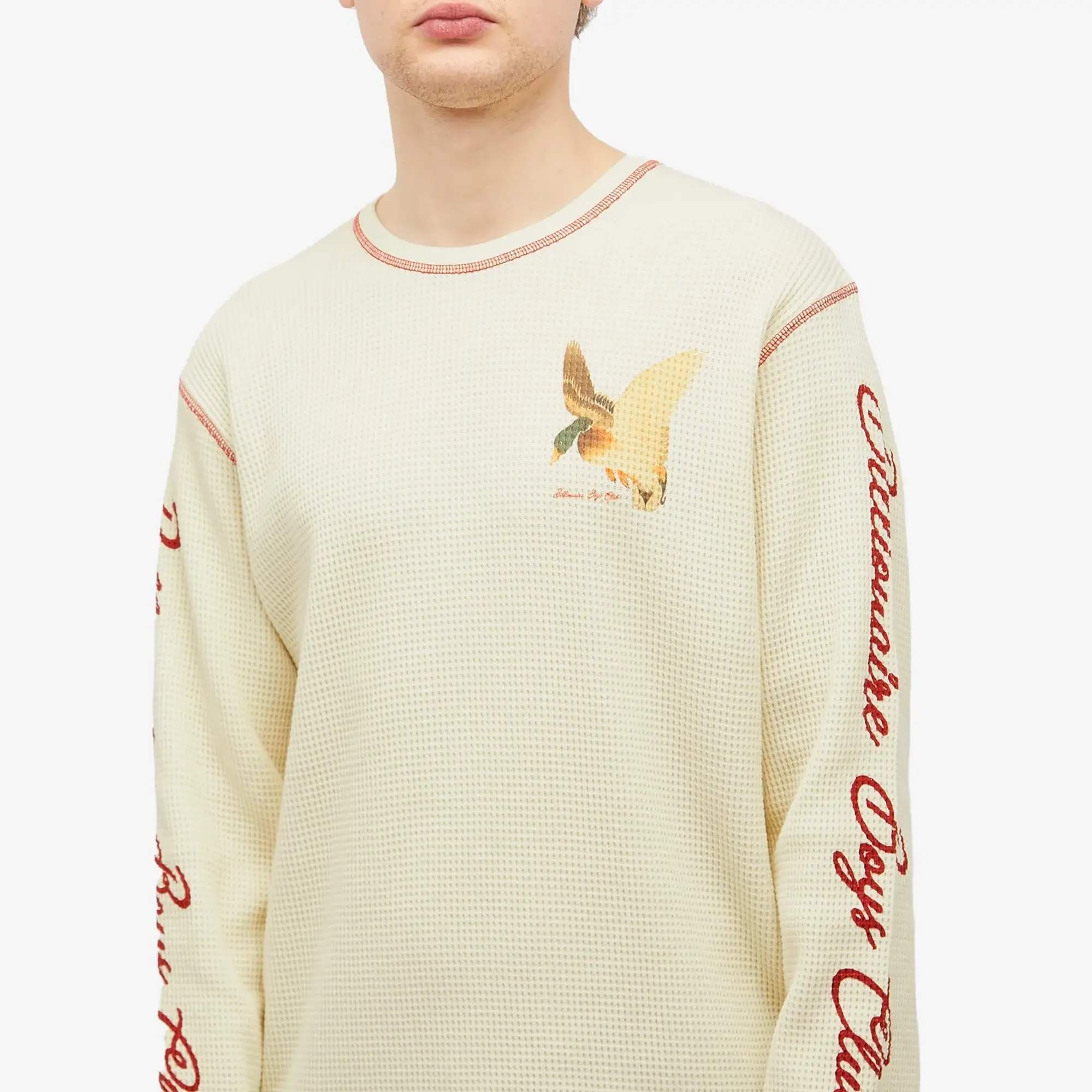 Billionaire Boys Club Men's Duck Long Sleeve Waffle T-Shirt Beige