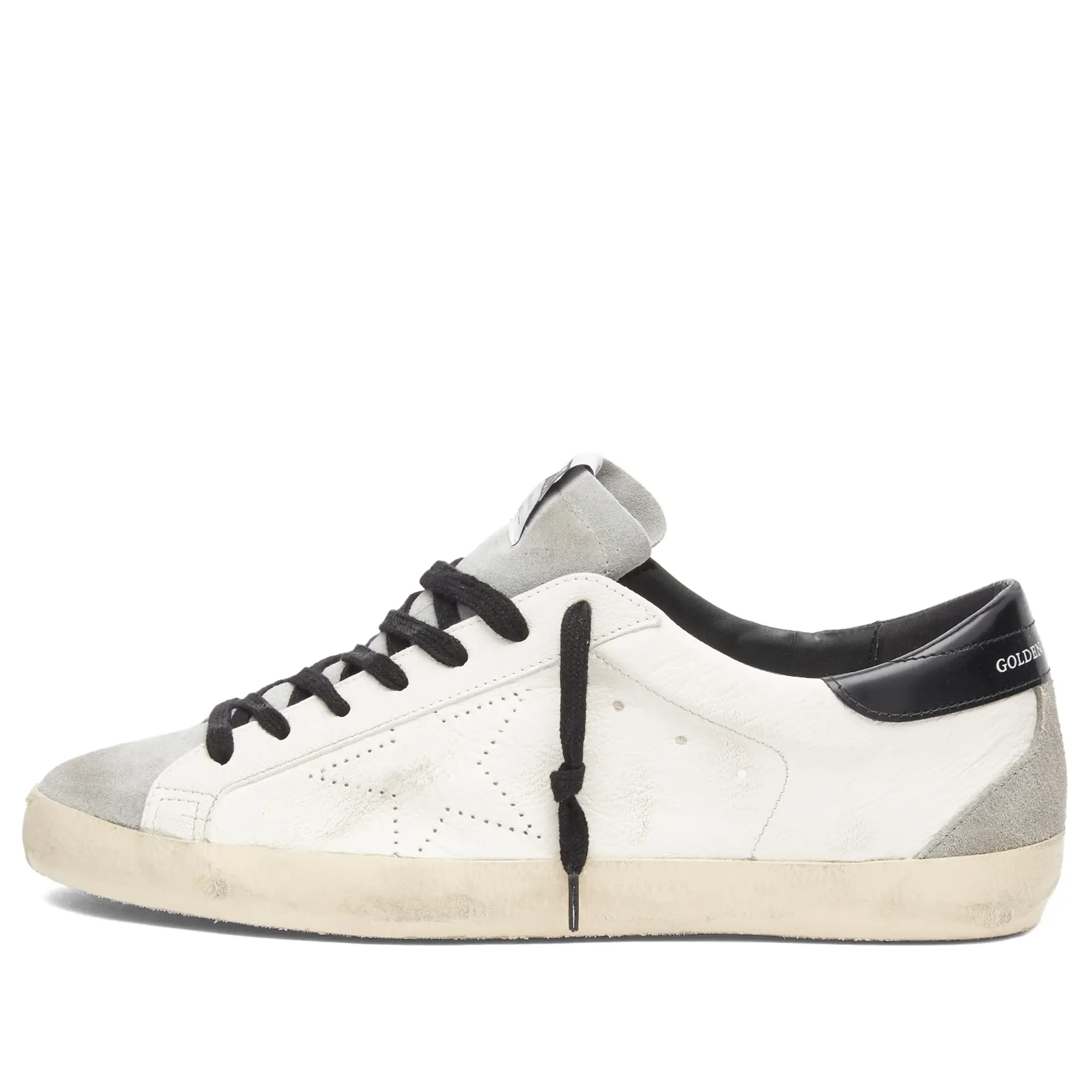 Golden Goose Men's Super Star Leather Sneaker White/Grey/Black