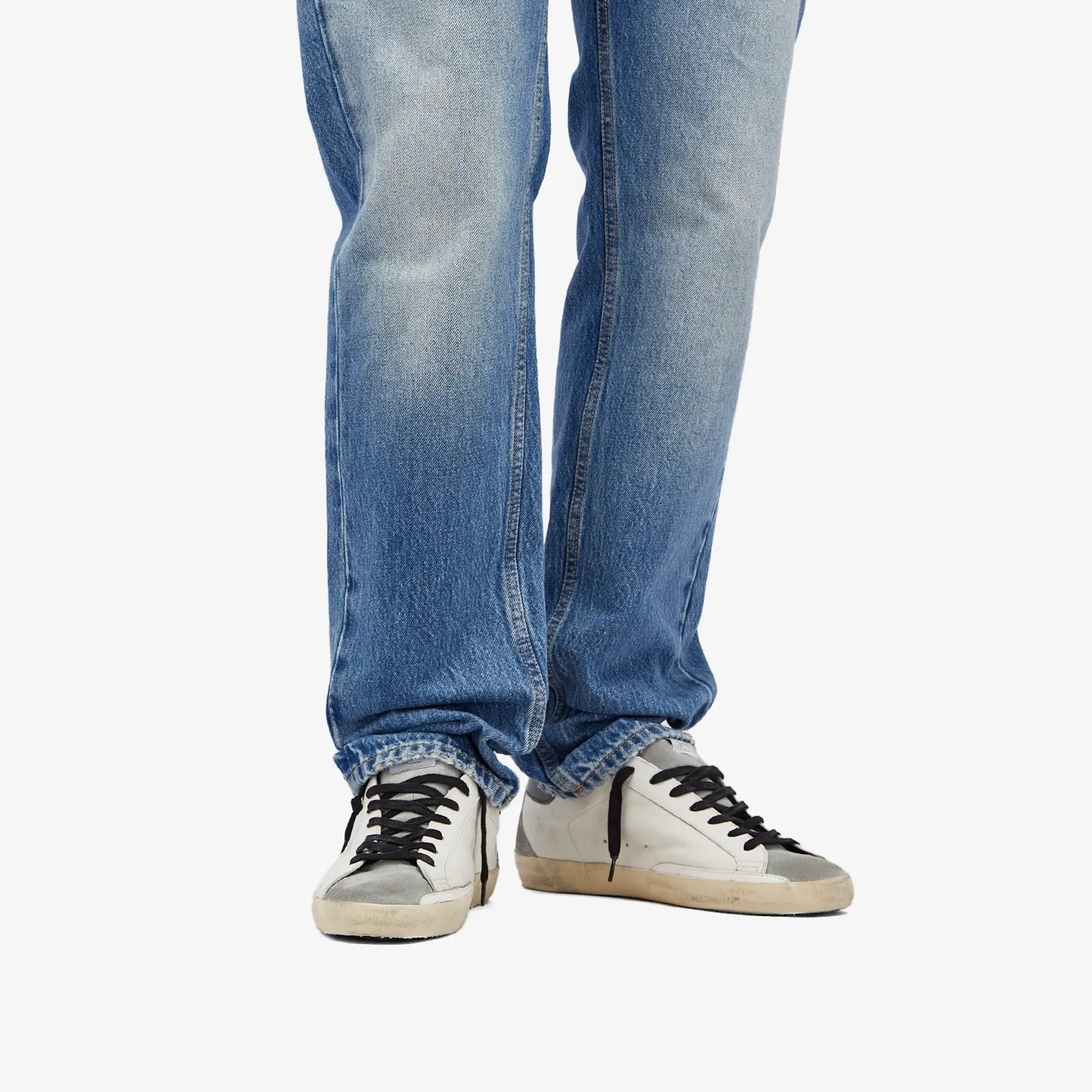 Golden Goose Men's Super Star Leather Sneaker White/Grey/Black