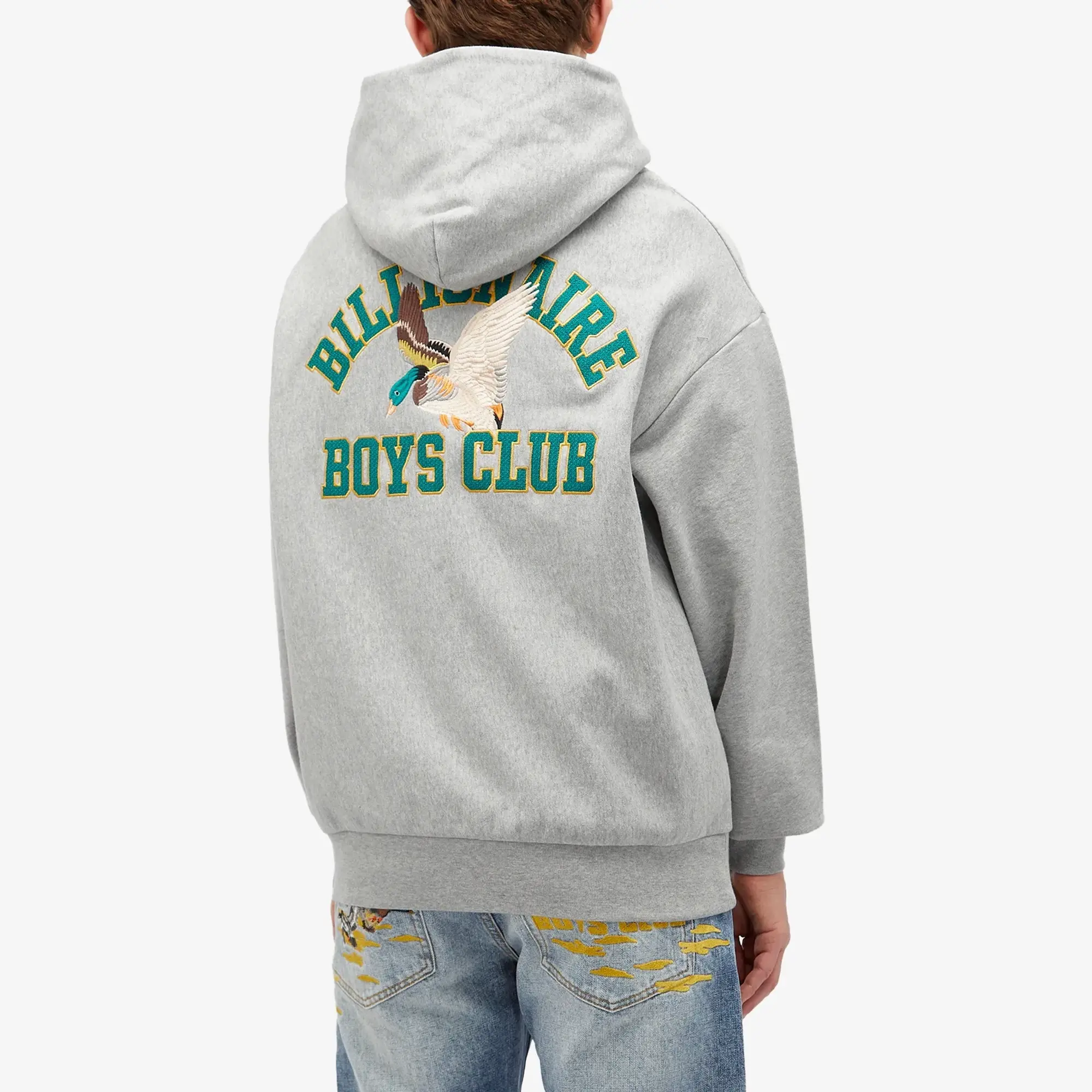 Billionaire Boys Club Men's Duck Varsity Embroidered Hoodie Heather Grey