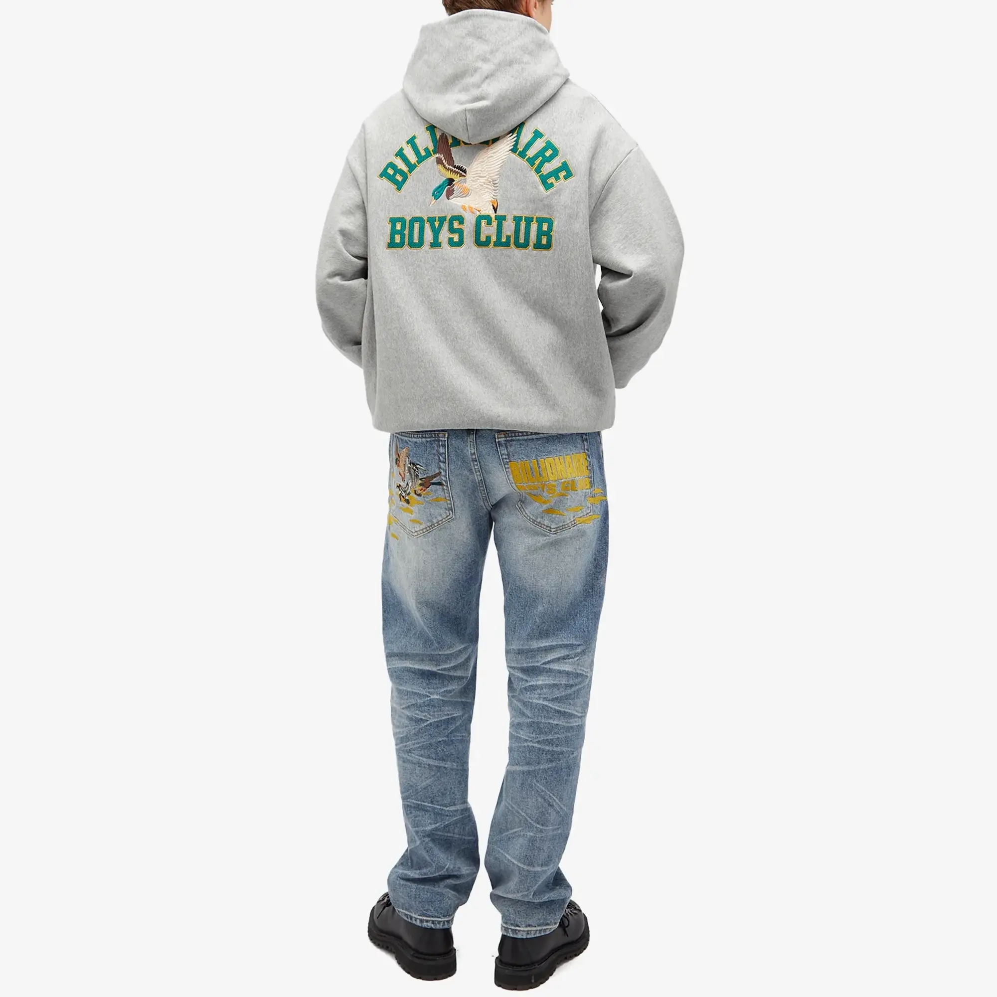 Billionaire Boys Club Men's Duck Varsity Embroidered Hoodie Heather Grey