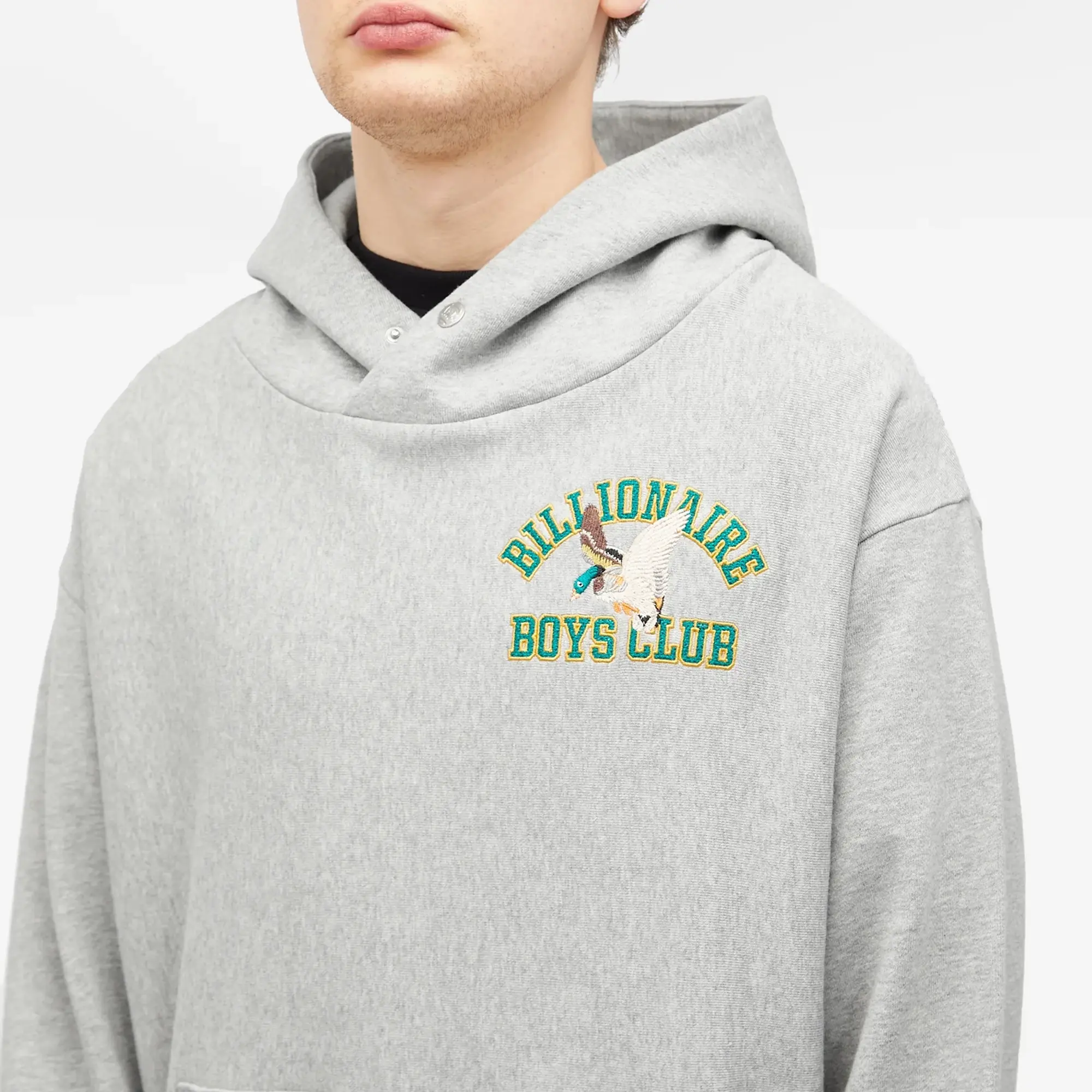 Billionaire Boys Club Men's Duck Varsity Embroidered Hoodie Heather Grey