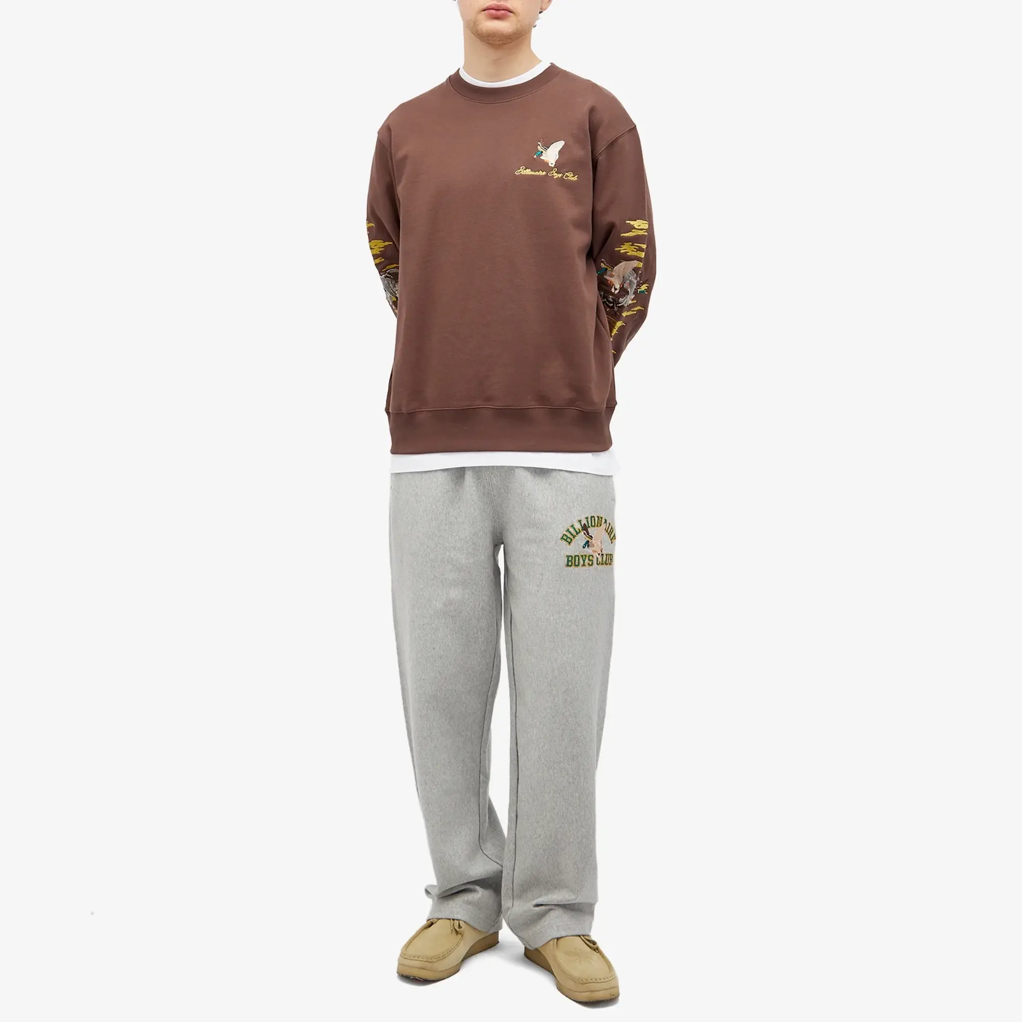 Billionaire Boys Club Men's Duck Varsity Wide Leg Sweatpants Heather Grey