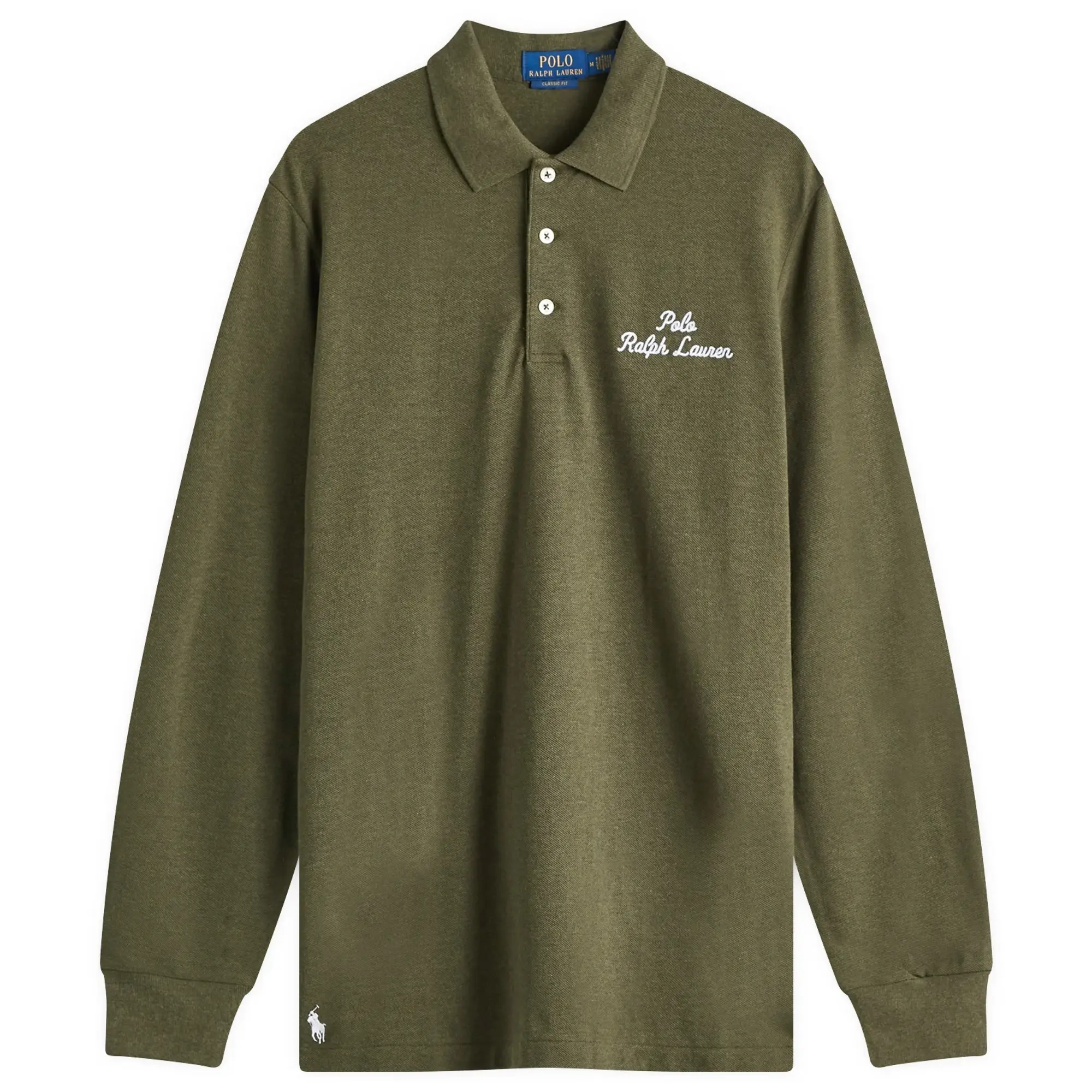 Polo Ralph Lauren Men's Script Logo Long Sleeve Polo Alpine Heather