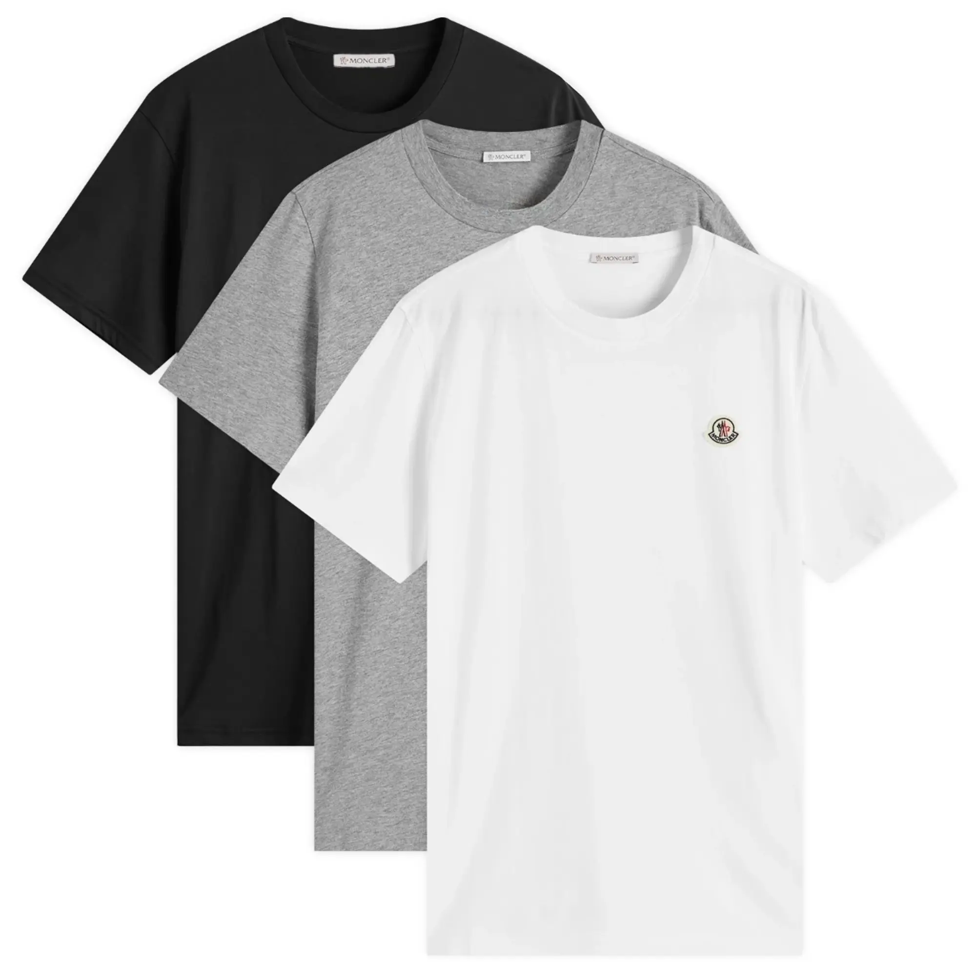 Moncler Men's Lightweight Cotton Jersey Washed T-Shirt (3-Pack) Multi