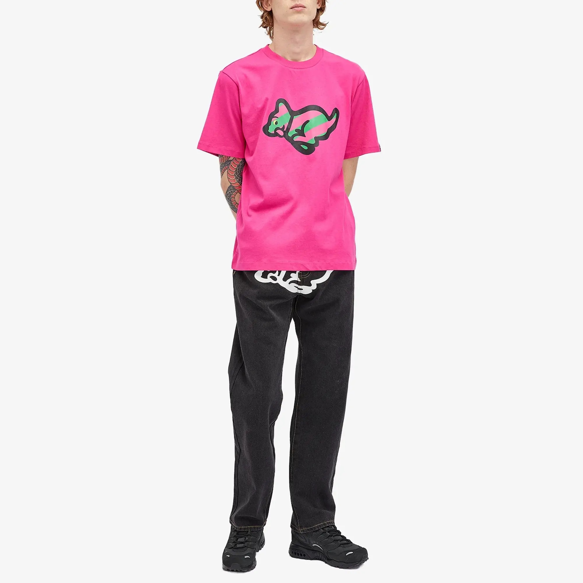 ICECREAM Men's Running Puppy T-Shirt Pink