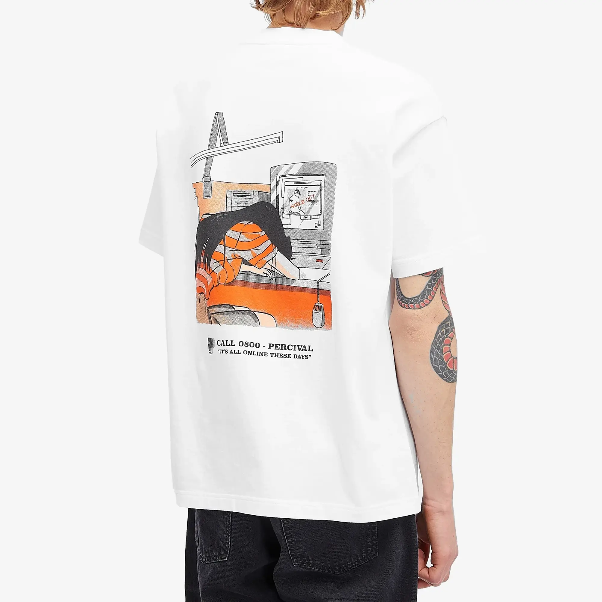 Percival Men's Online Oversized T-Shirt White