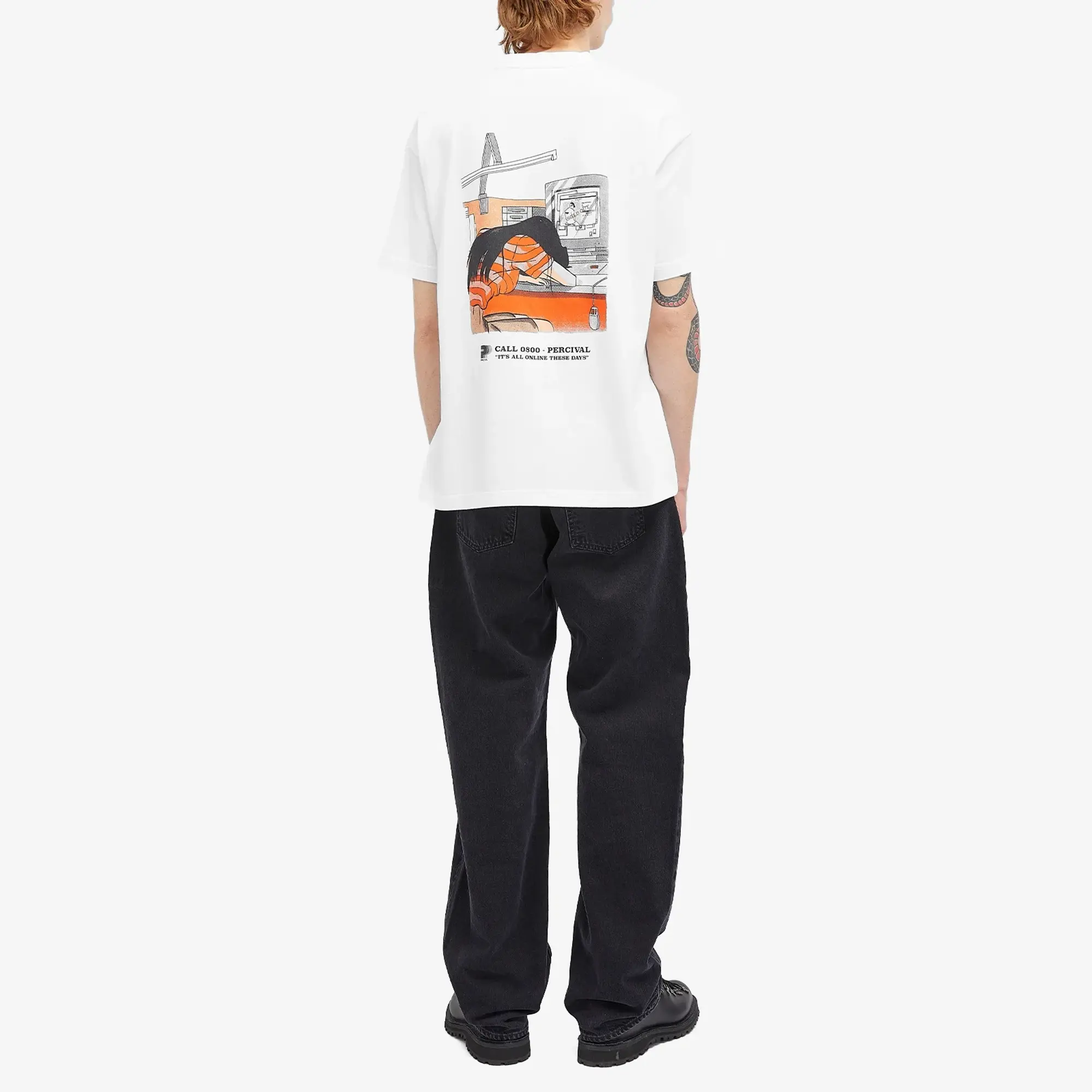 Percival Men's Online Oversized T-Shirt White