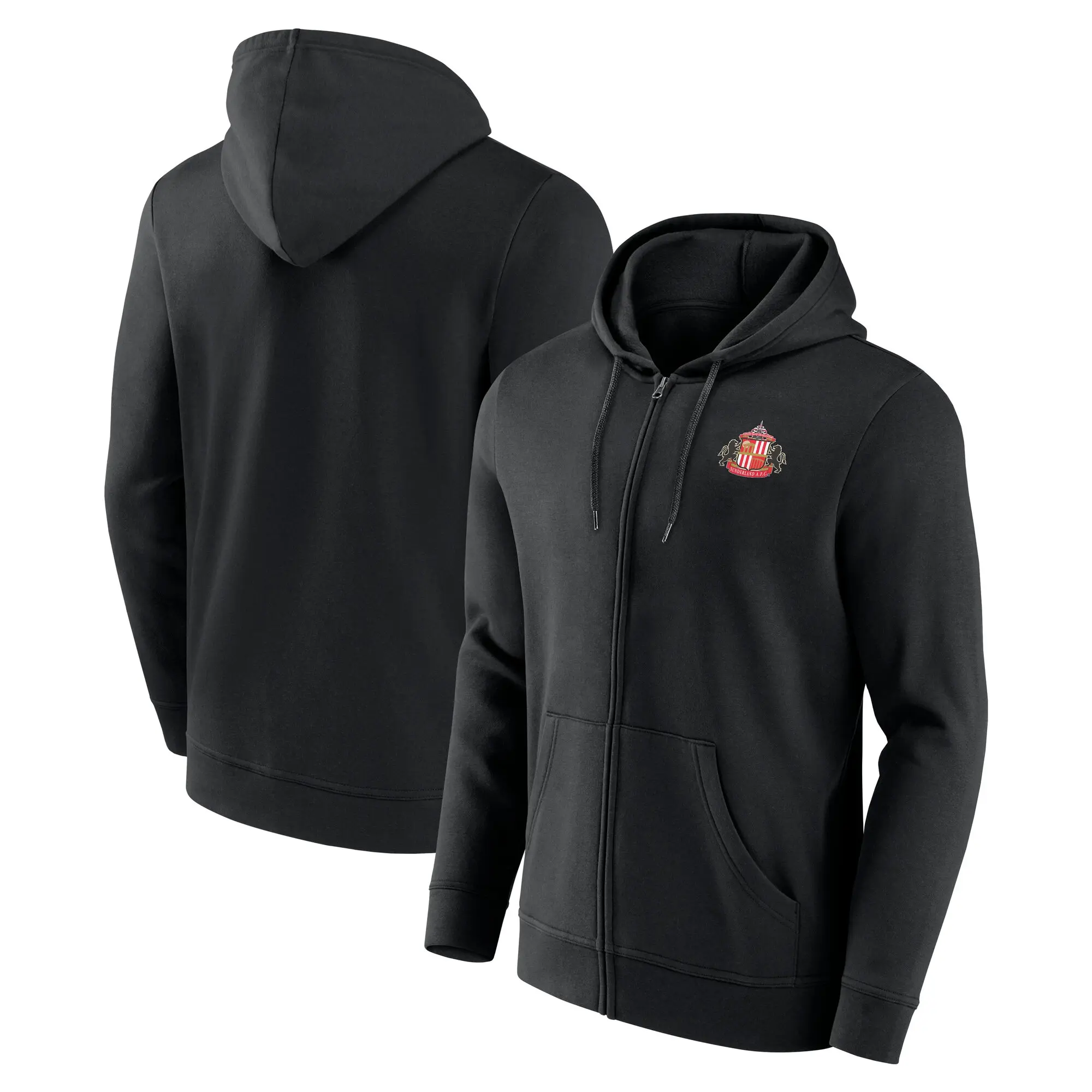 Fanatics Sunderland Logo Full Zip Hoodie - Black - Mens