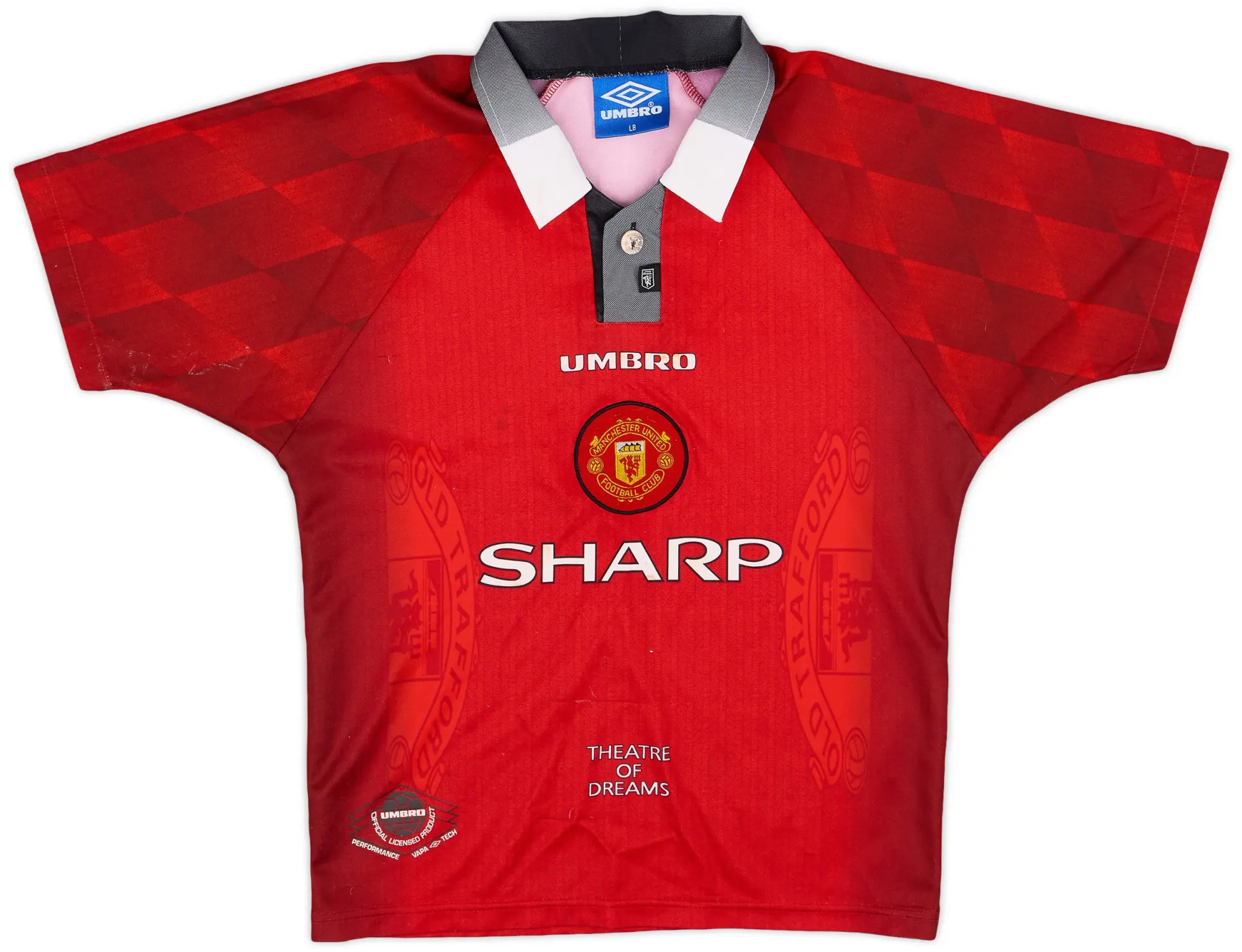 Umbro 1996-98 Manchester United Home Shirt - 5/10 - (L.Boys)