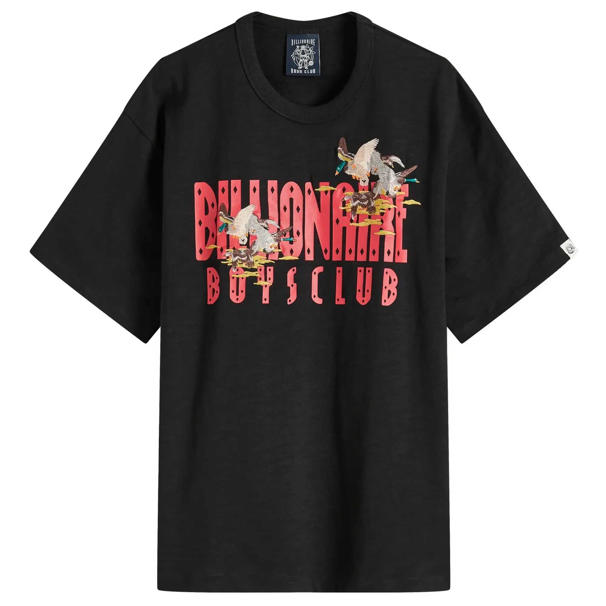 Billionaire Boys Club Men's Duck Embroidered Straight Logo T-Shirt Black