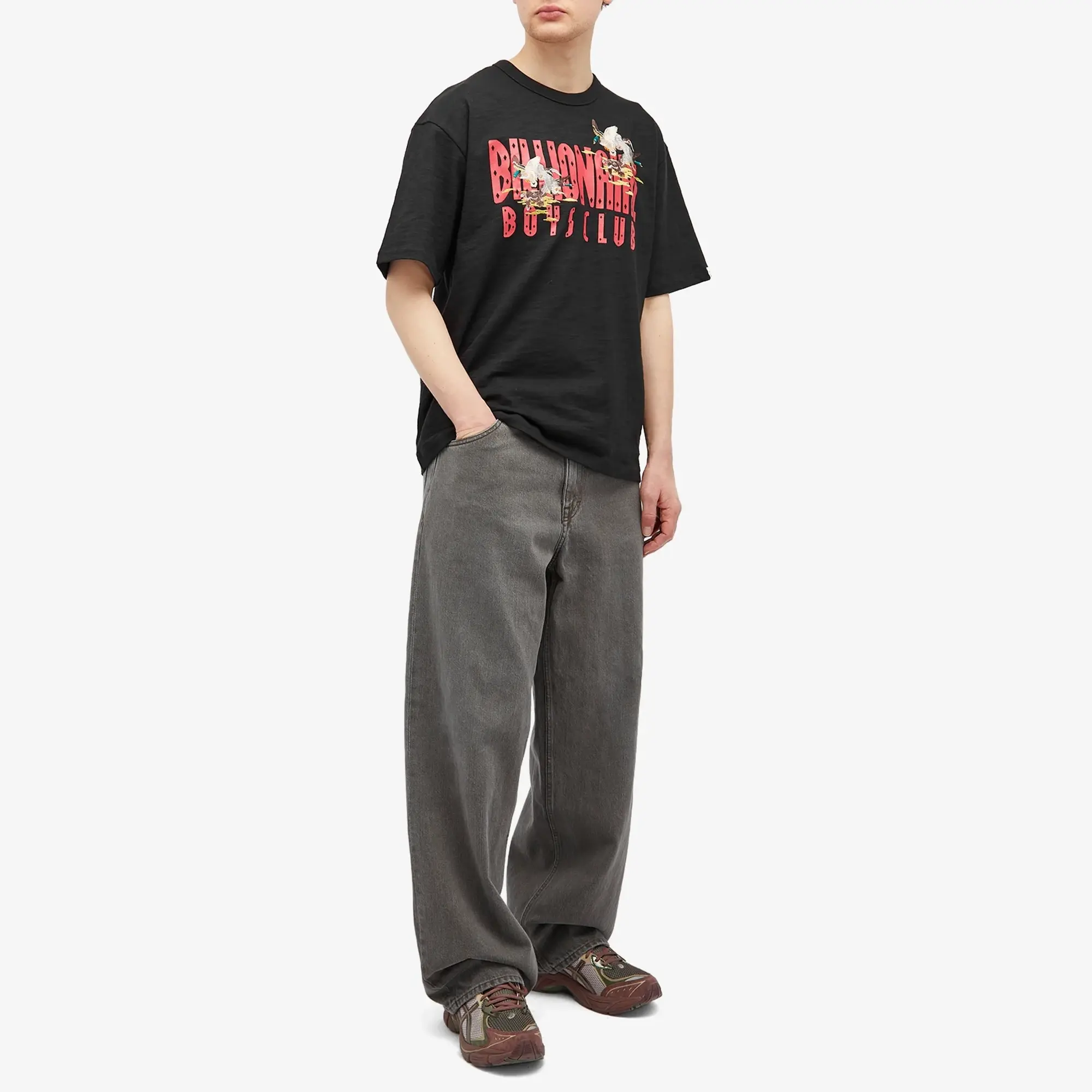 Billionaire Boys Club Men's Duck Embroidered Straight Logo T-Shirt Black