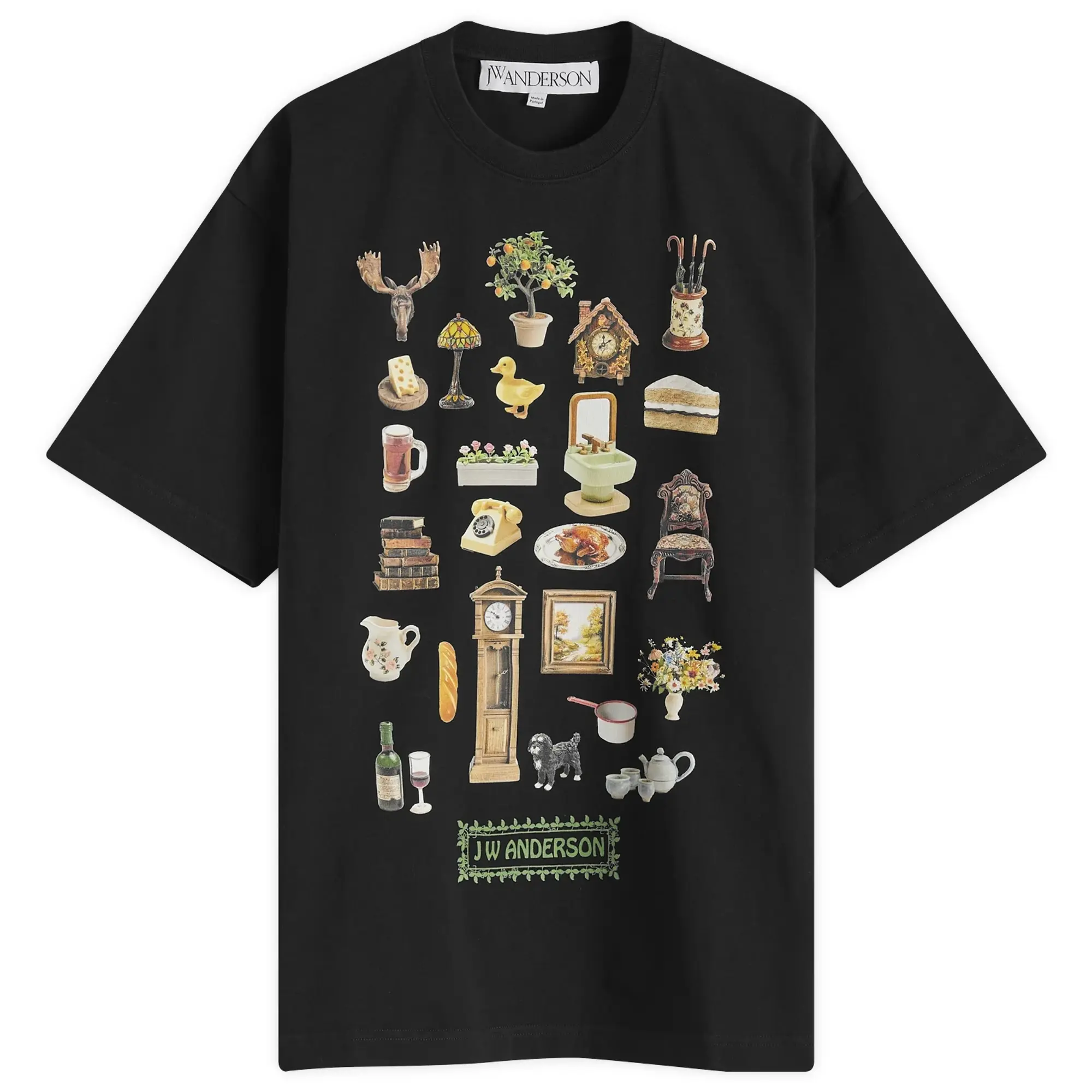 JW Anderson Women's Diorama Printed T-Shirt Black