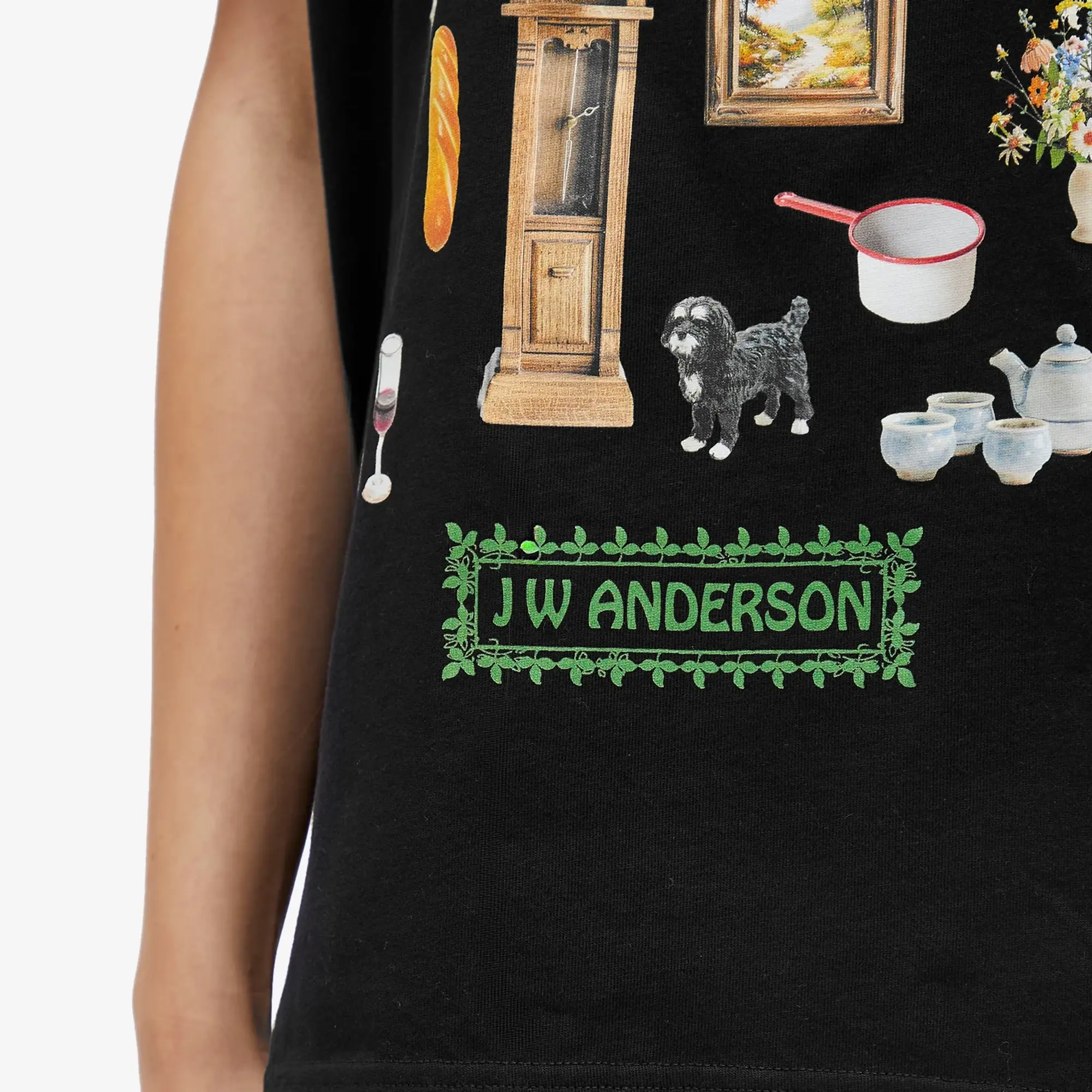 JW Anderson Women's Diorama Printed T-Shirt Black